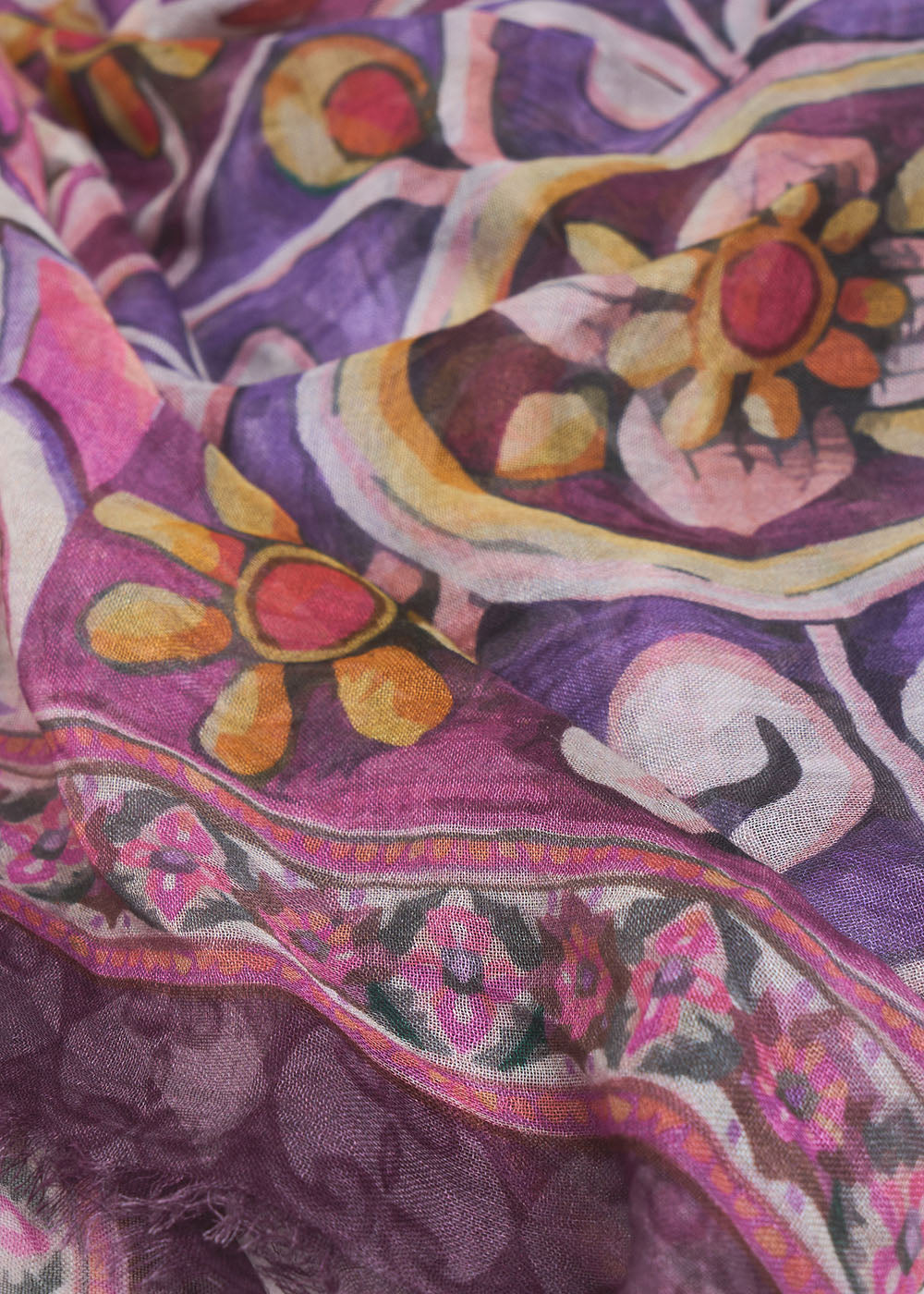 Square patchwork print scarf - Sud Express - 2 - Sud Express