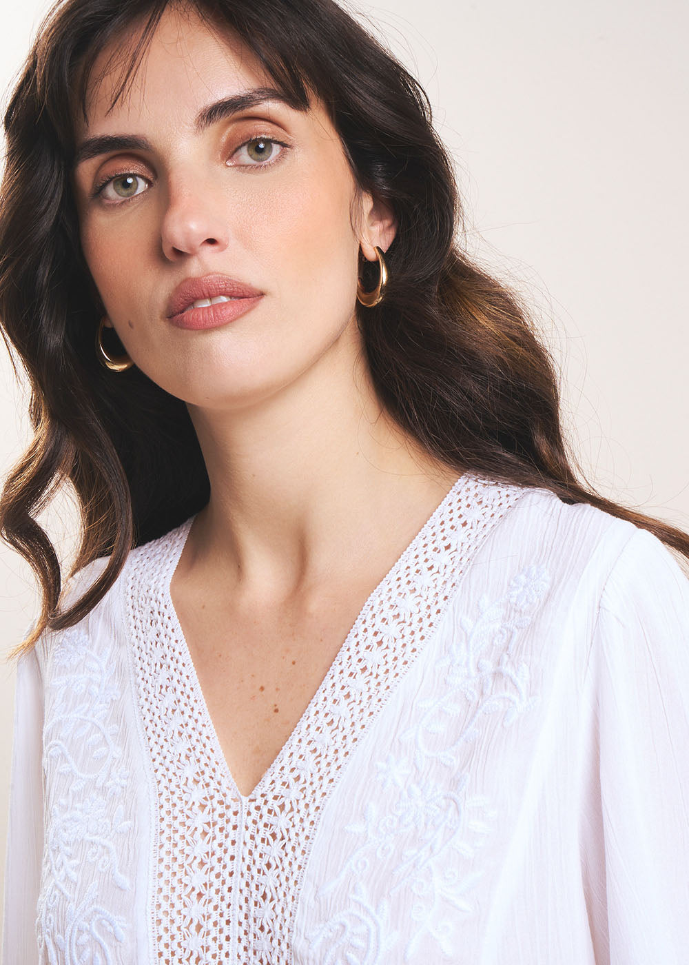 Embroidered cotton gauze top - Sud Express - 5 - Sud Express