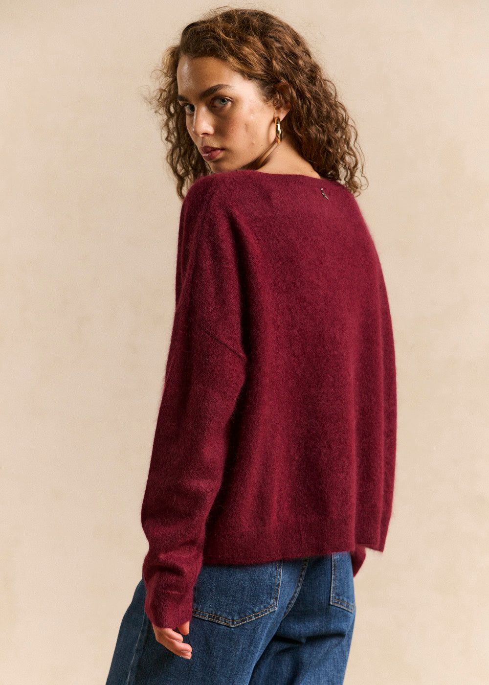 Boat neck sweater in brushed wool and cashmere - Sud Express - 5 - Sud Express