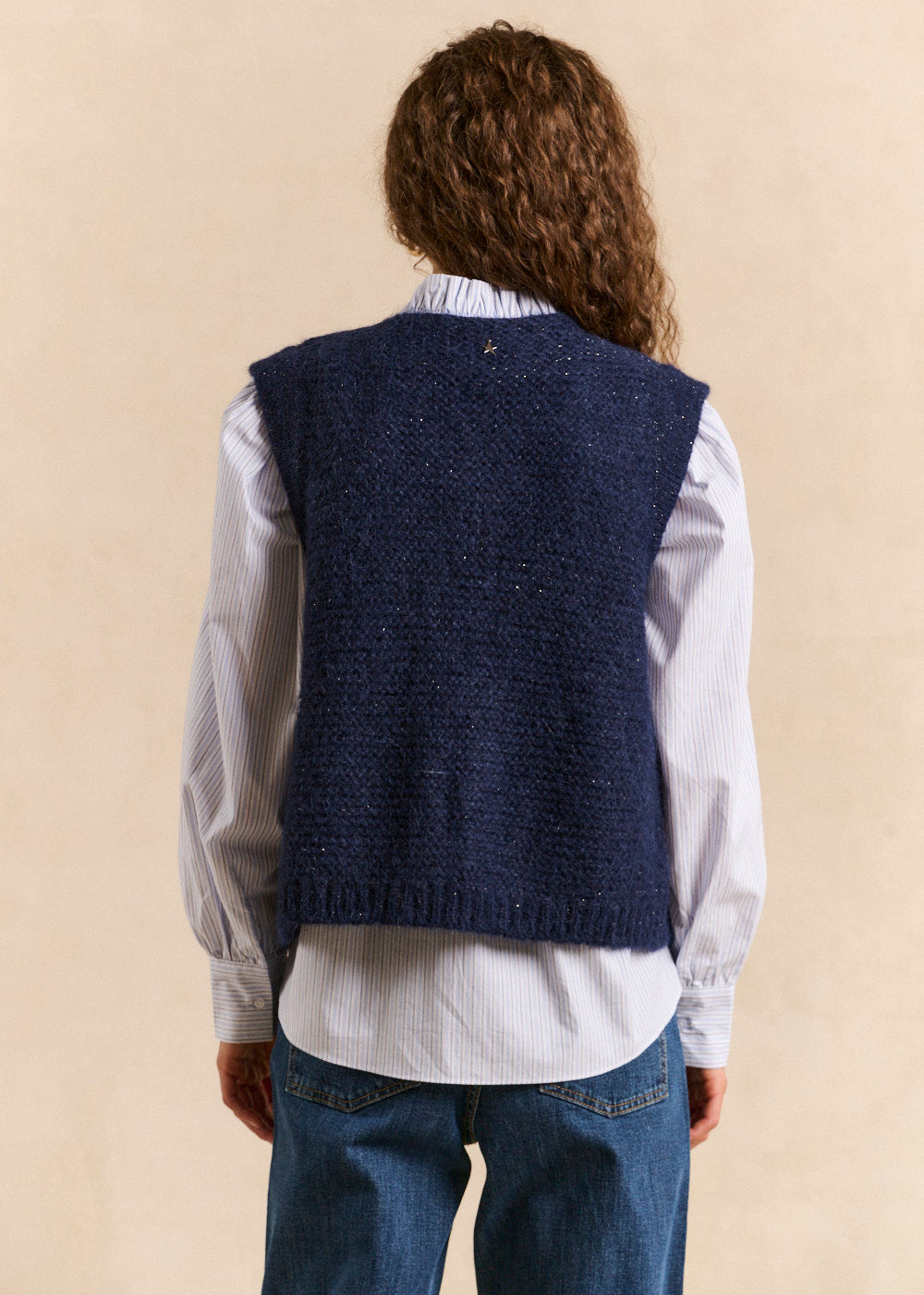Cardigan sleeveless shorts in mohair - Sud Express - 3 - Sud Express
