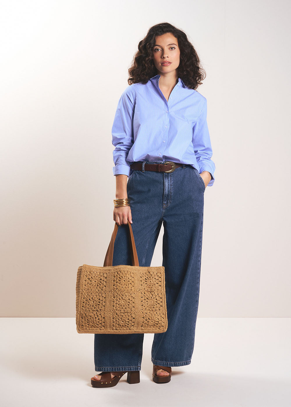 Oversized striped cotton shirt  - Sud Express - 5 - Sud Express