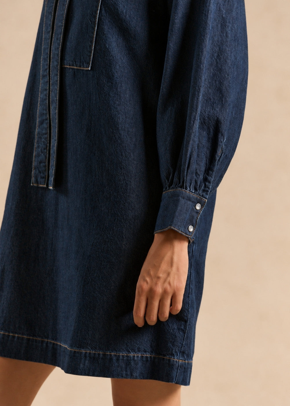 RALINIA Short denim dress with a bow - 4 - Sud Express - Sud Express