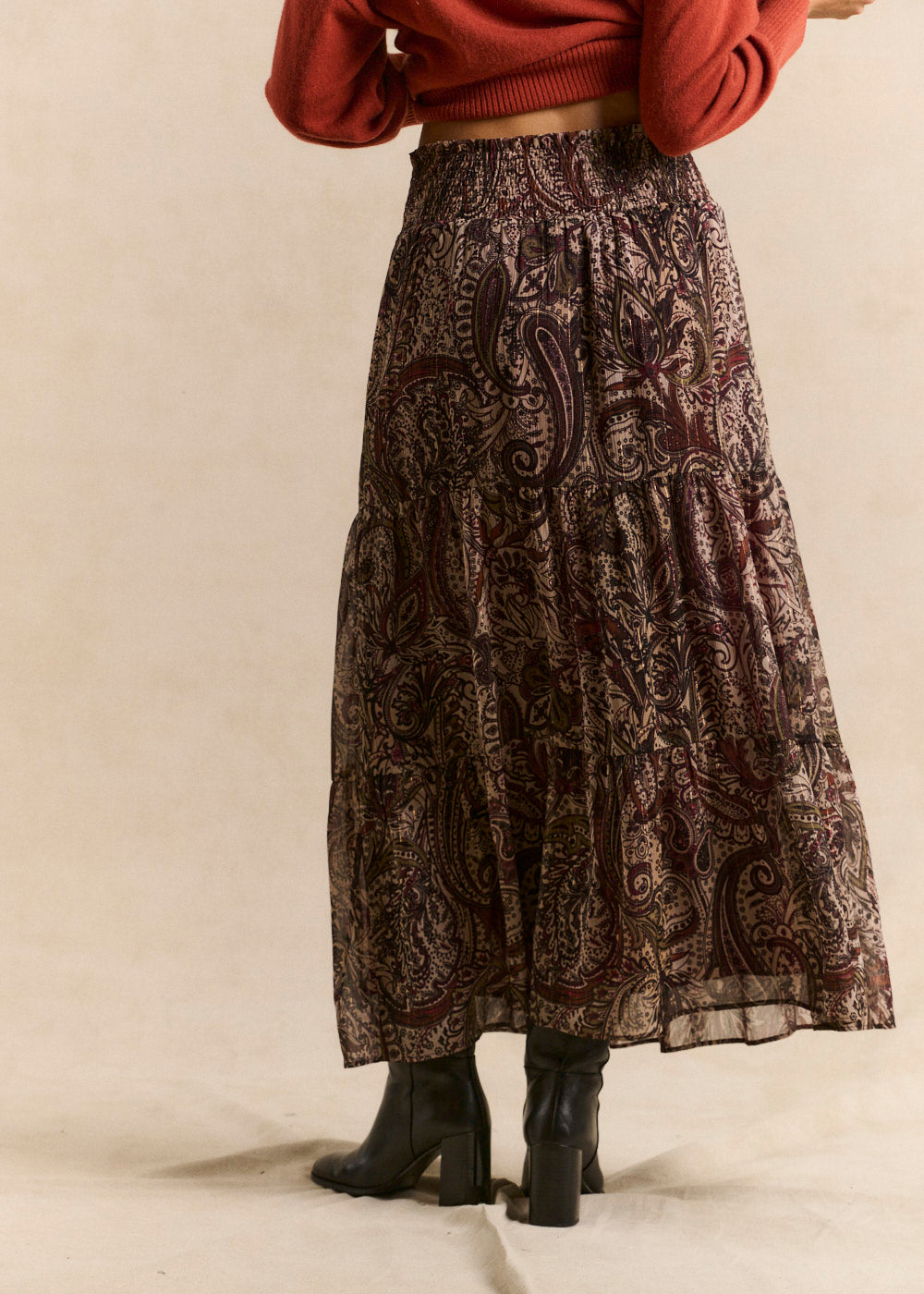 Fluid paisley-print midi skirt - Sud Express - 3 - Sud Express