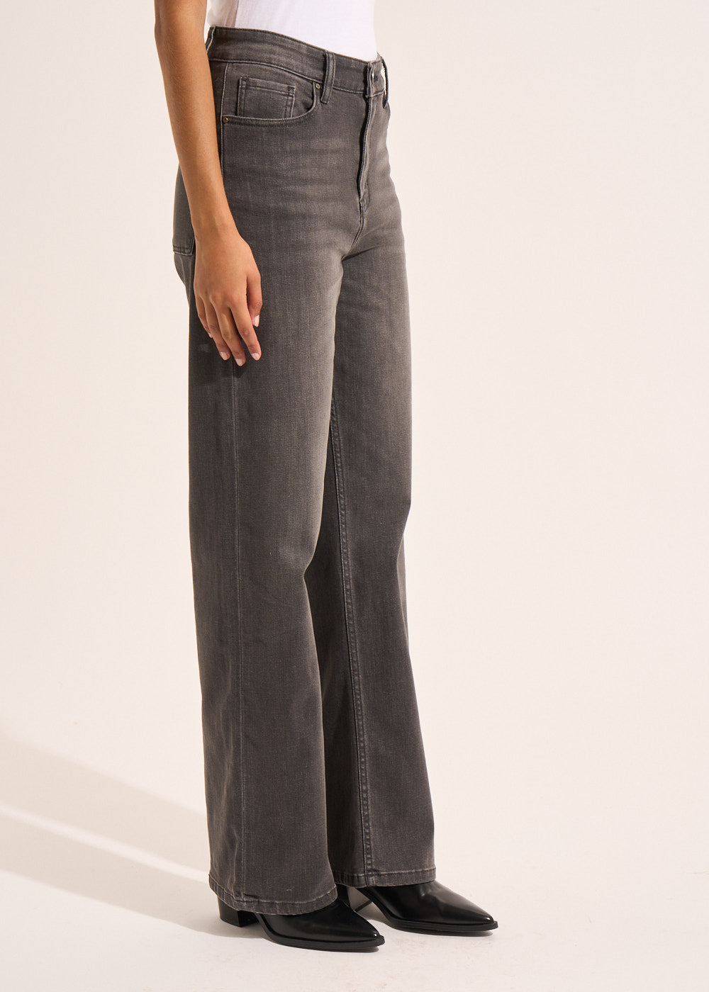 High-waisted wide-leg jeans - Sud Express - 5 - Sud Express