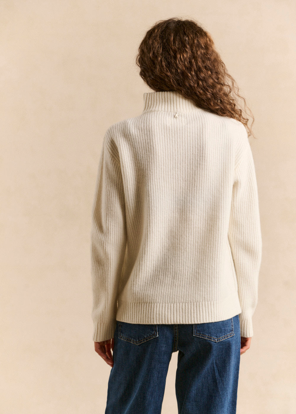 Zip-up trucker collar wool sweater - Sud Express - 3 - Sud Express