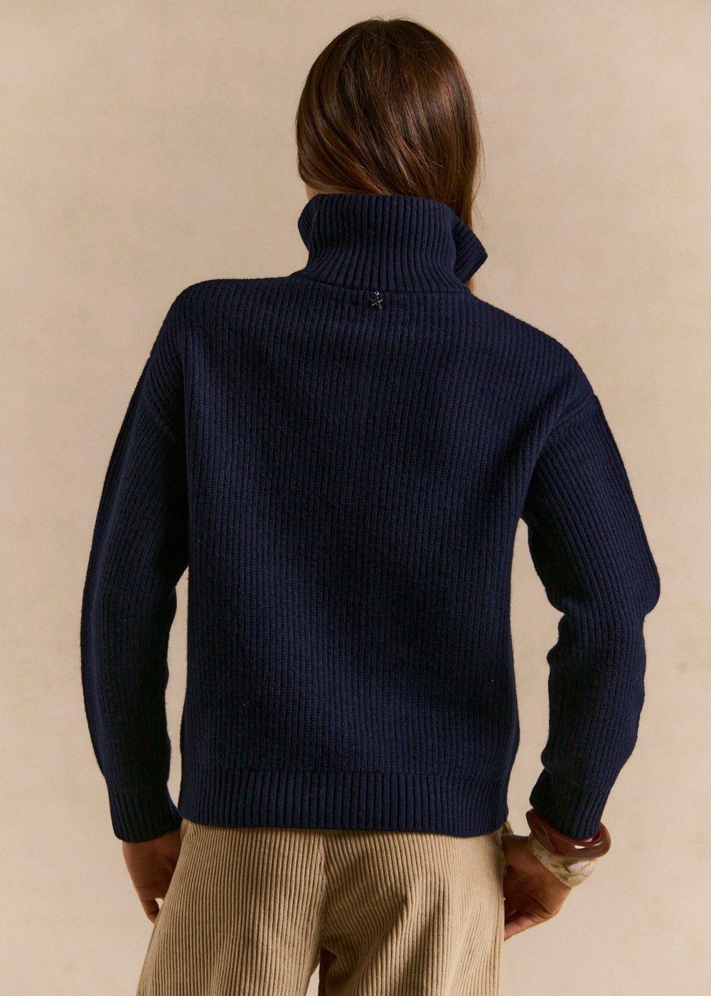 Zip-up high-neck wool vest - Sud Express - 3 - Sud Express