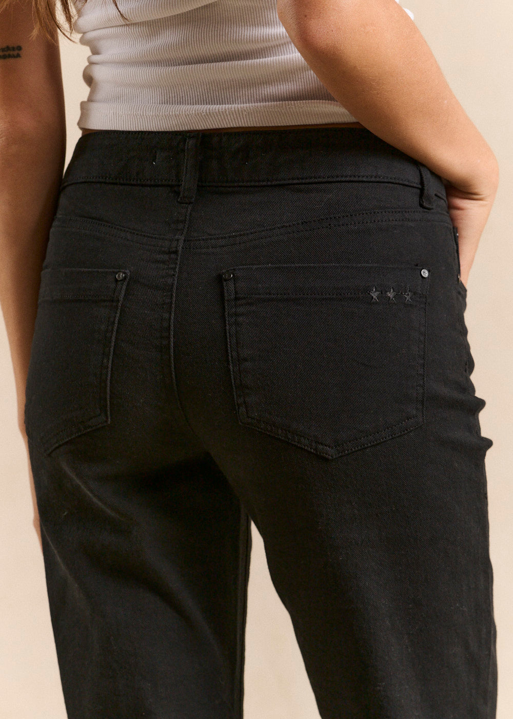 Cropped black denim flare jeans - Sud Express - 4 - Sud Express