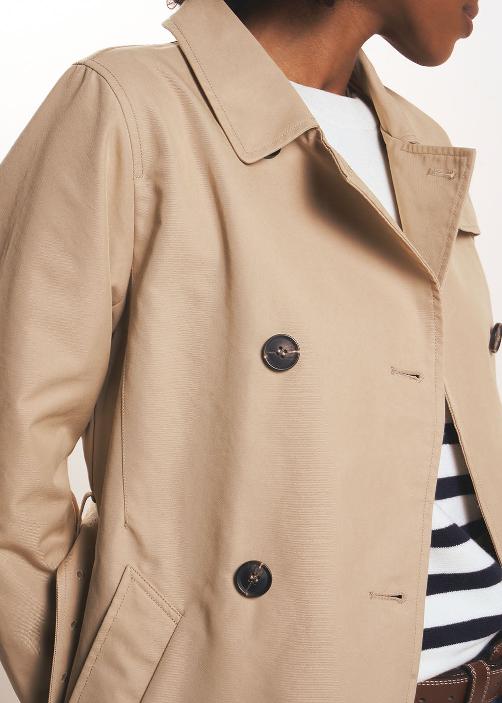 Short waterproof trench coat - Sud Express - 4 - Sud Express