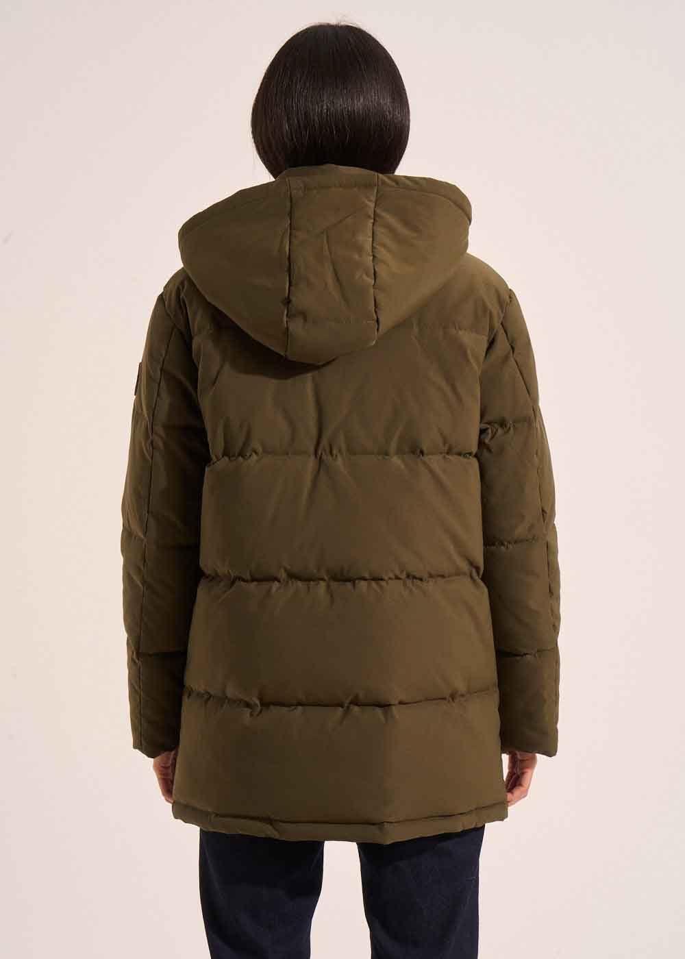 Mid-thigh iridescent puffer jacket with detachable hood - Sud Express - 3 - Sud Express