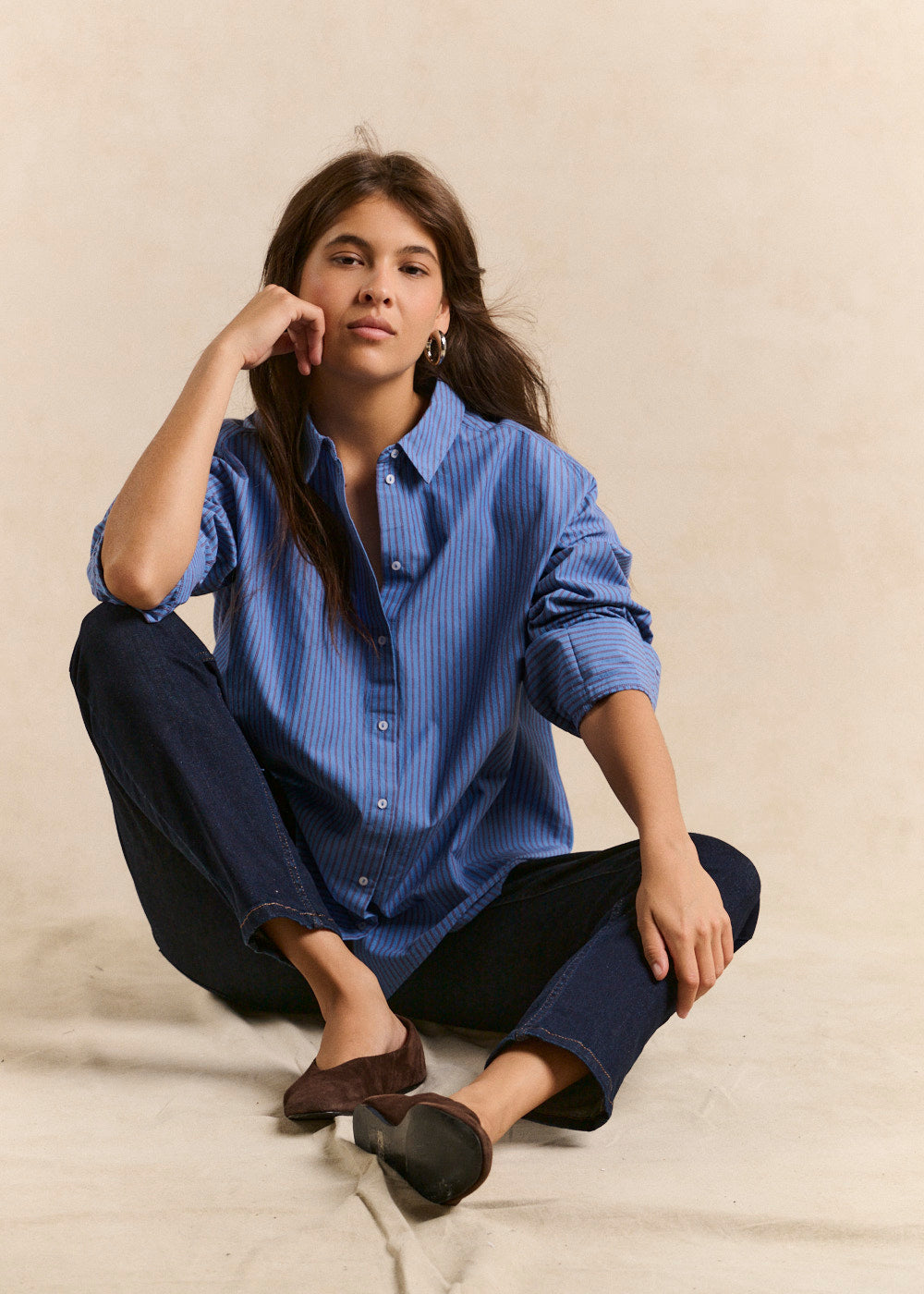 Oversized striped cotton shirt - Sud Express - 5 - Sud Express