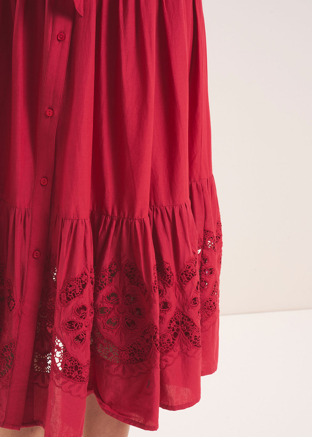 Embroidered cotton voile dress - Sud Express - 5 - Sud Express