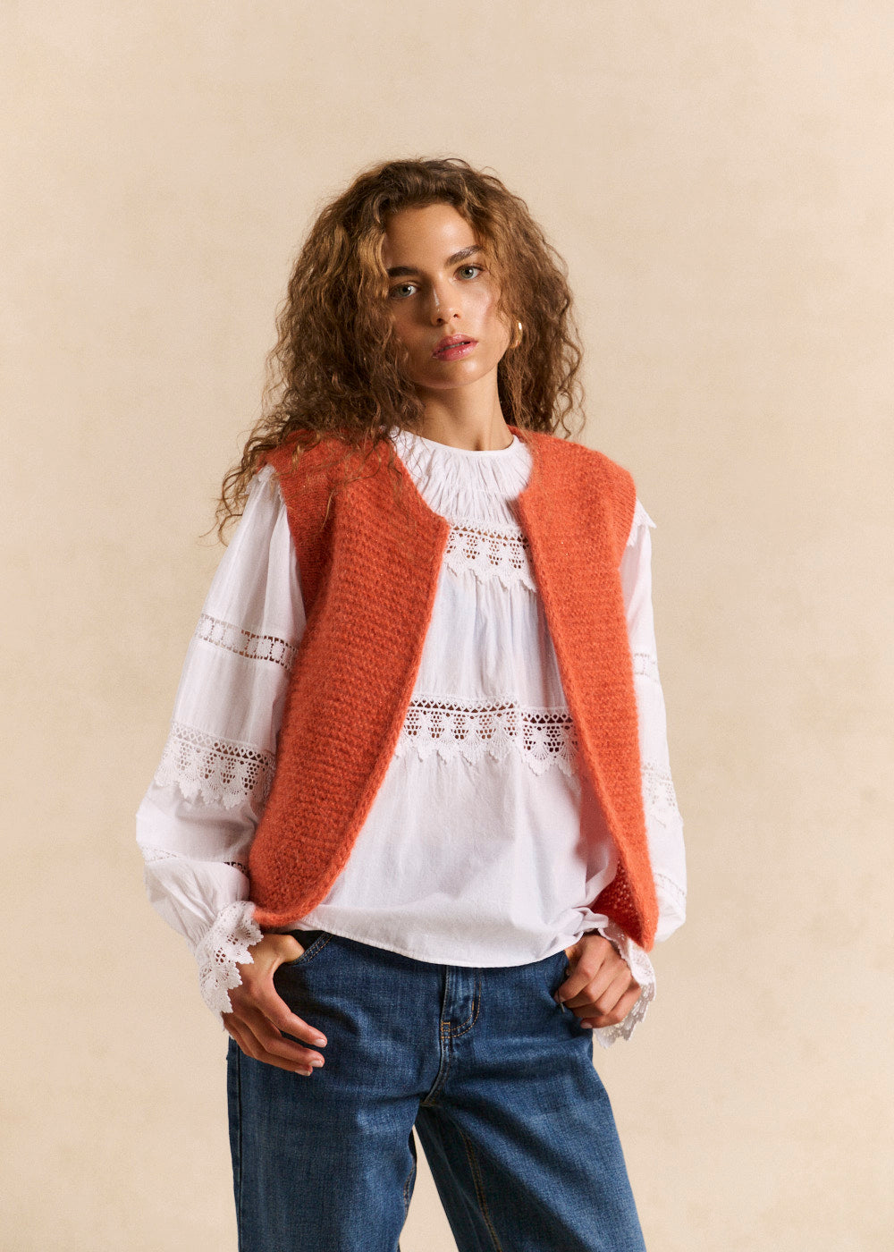 GOTANAX Cardigan sleeveless shorts in mohair - 4 - Sud Express - Sud Express