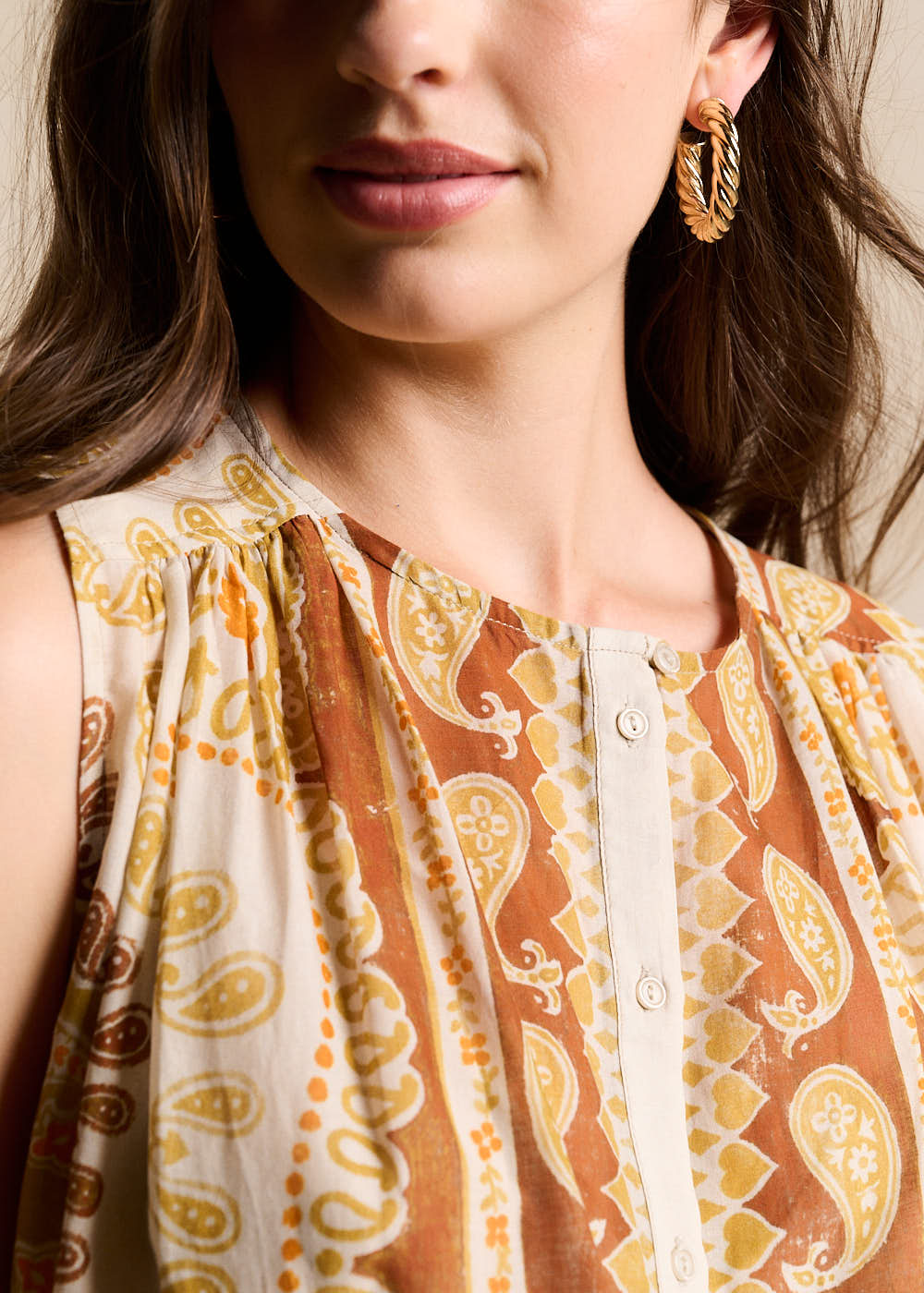 Placed-print blouse - Sud Express - 2 - Sud Express