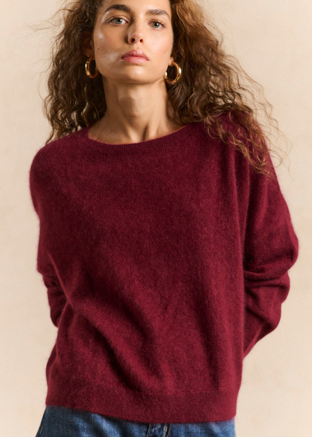 Boat neck sweater in brushed wool and cashmere - Sud Express - 4 - Sud Express