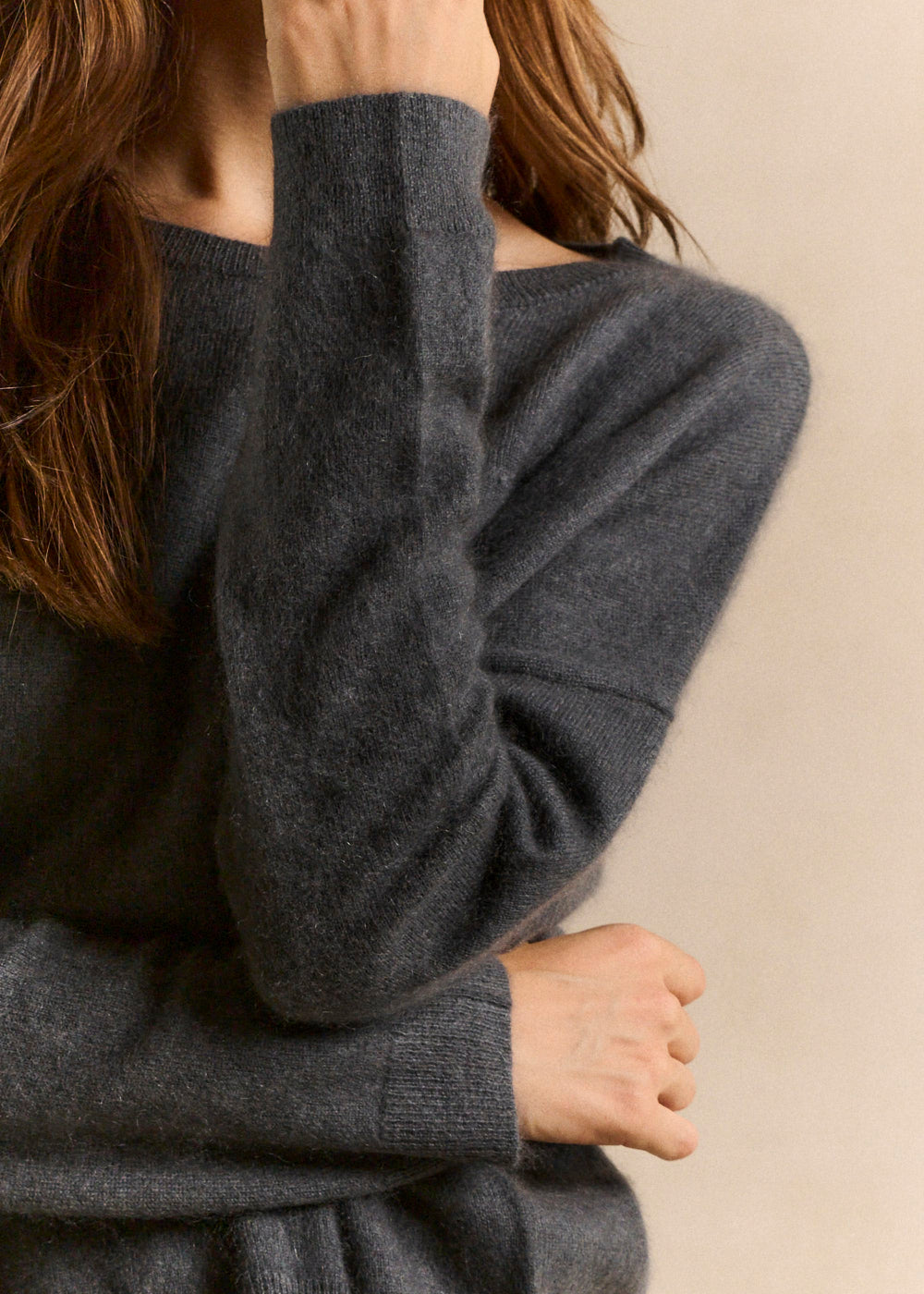 Boat neck sweater in brushed wool and cashmere - Sud Express - 4 - Sud Express