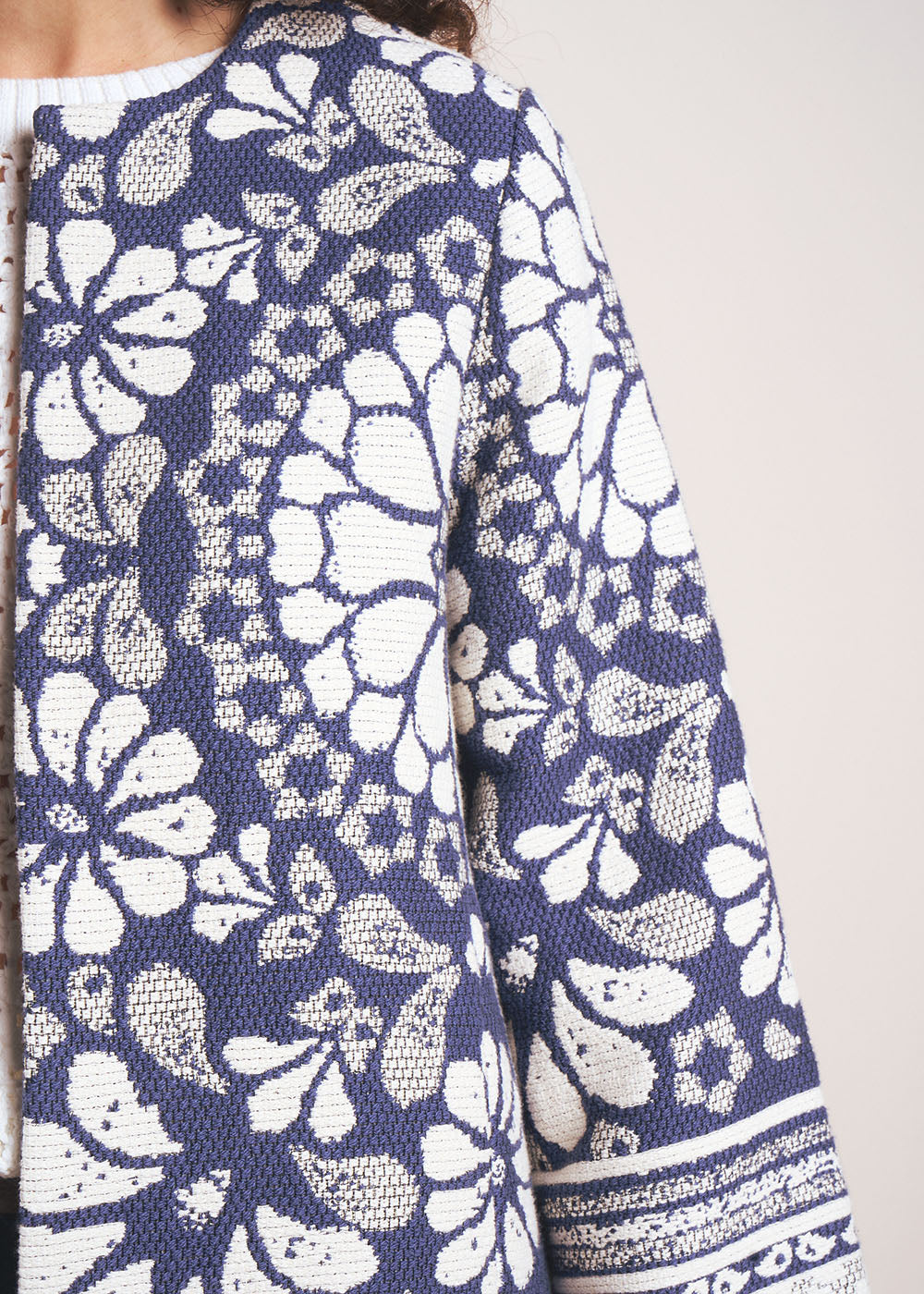 Floral print cotton jacket - Sud Express - 2 - Sud Express