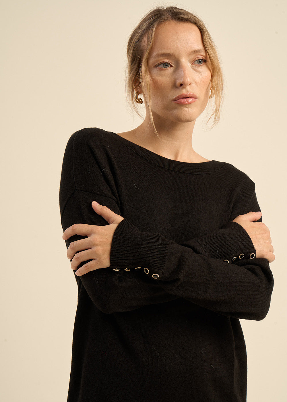Jumper with buttoned cuffs - Sud Express - 2 - Sud Express
