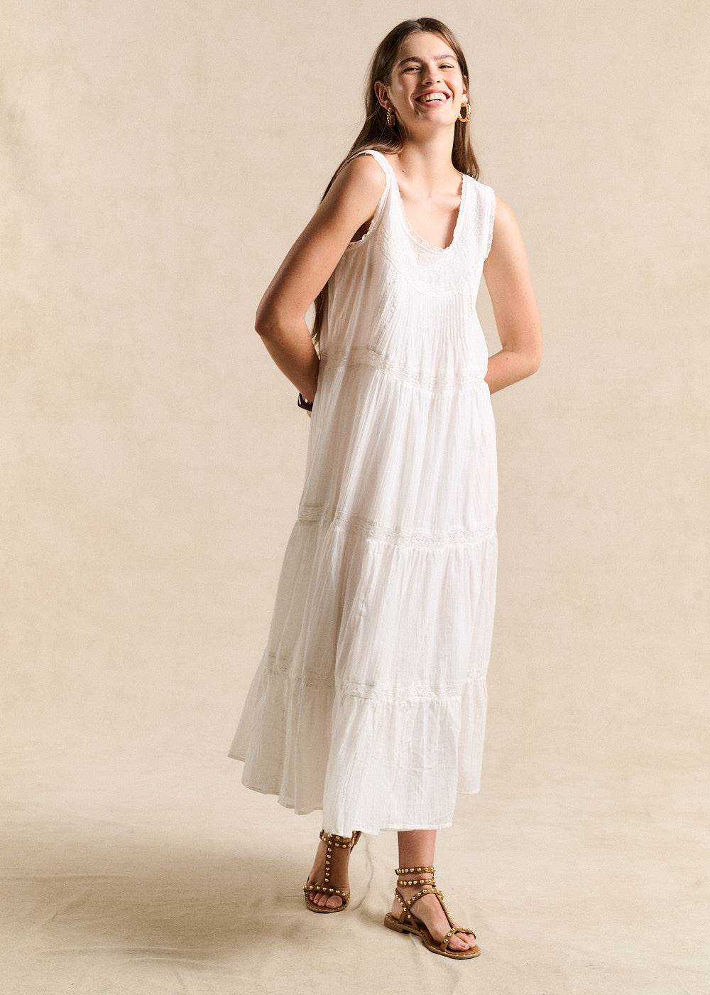 ROZELINE Long embroidered cotton dress - 1 - Sud Express - Sud Express