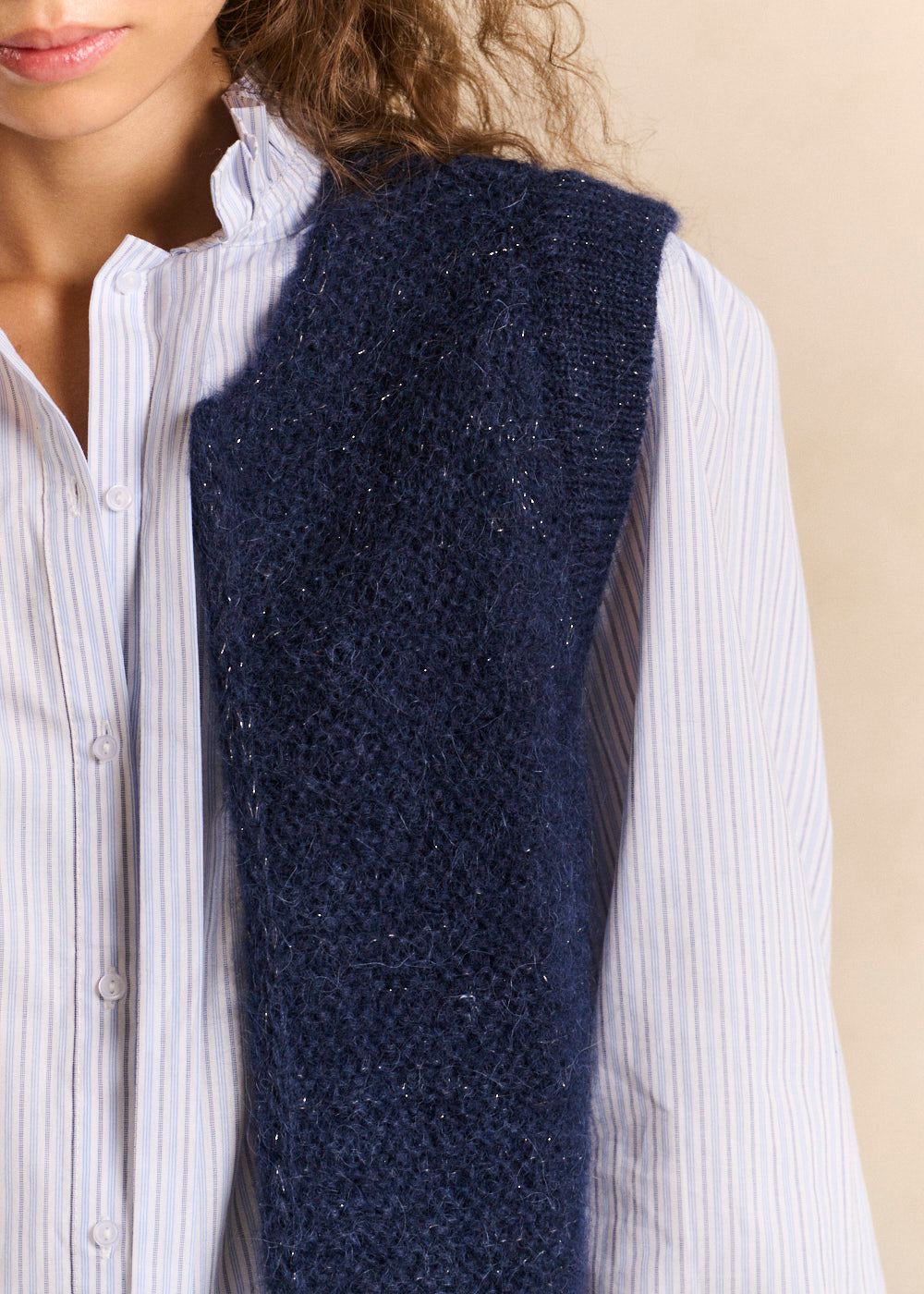 Cardigan sleeveless shorts in mohair - Sud Express - 2 - Sud Express