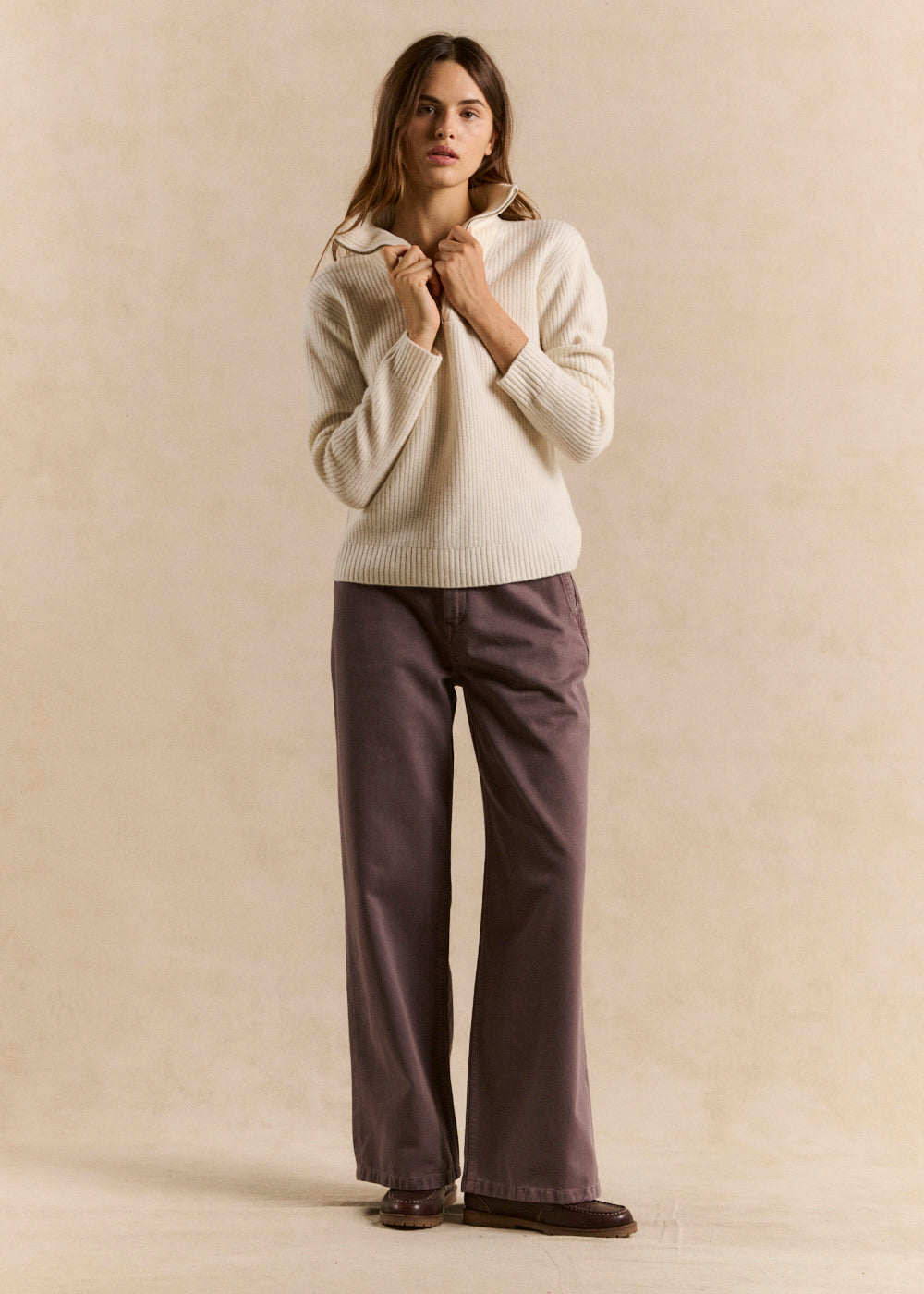 Straight-leg cotton trousers - Sud Express - 1 - Sud Express