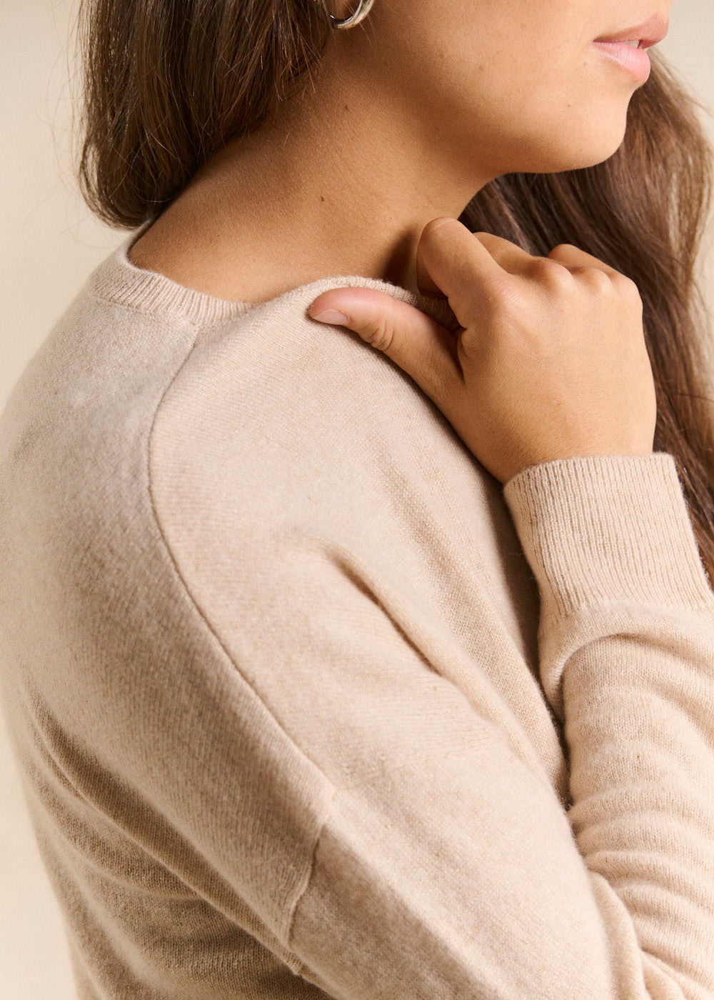 Relaxed-fit cashmere jumper with metallic thread - Sud Express - 2 - Sud Express