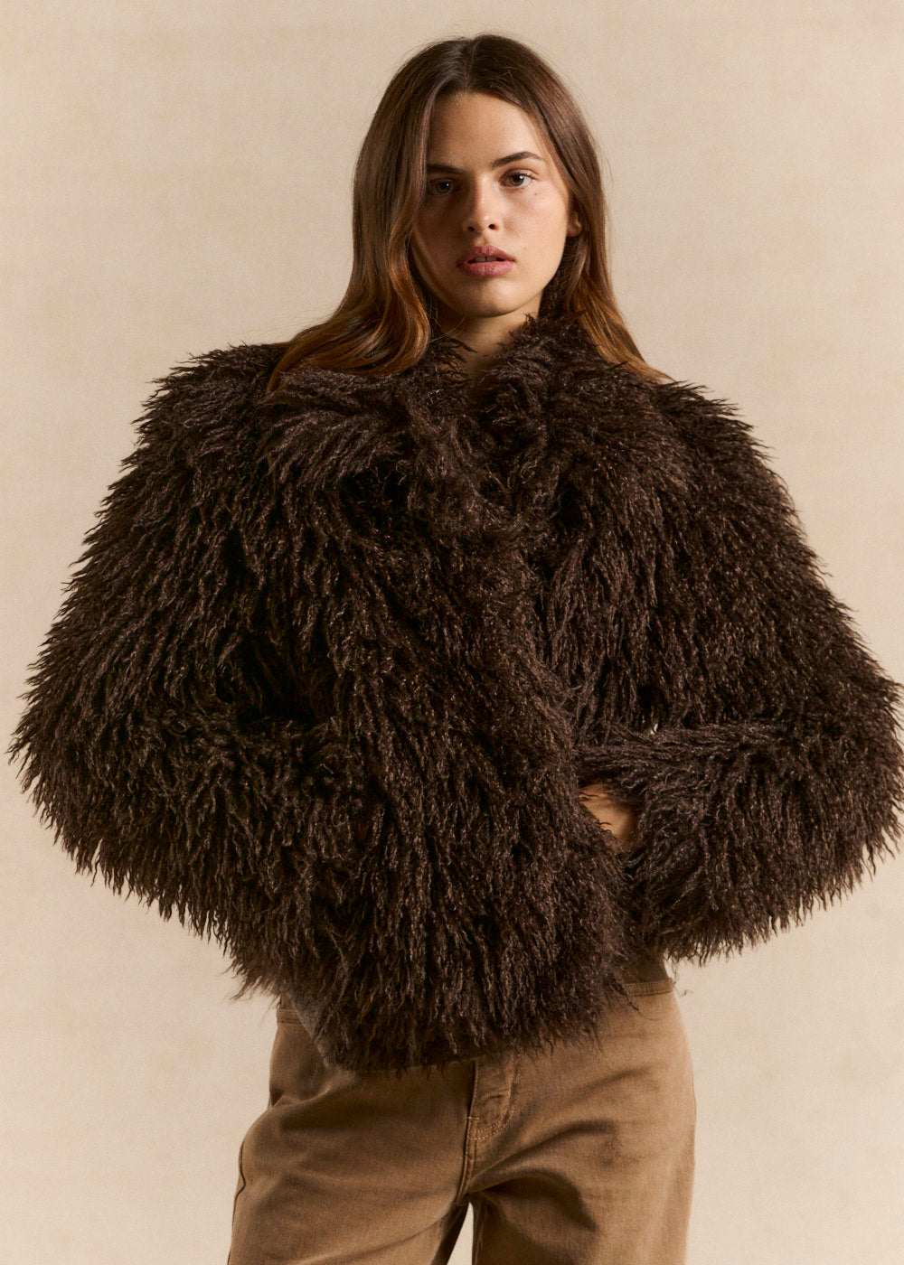 Cropped faux fur jacket - Sud Express - 2 - Sud Express