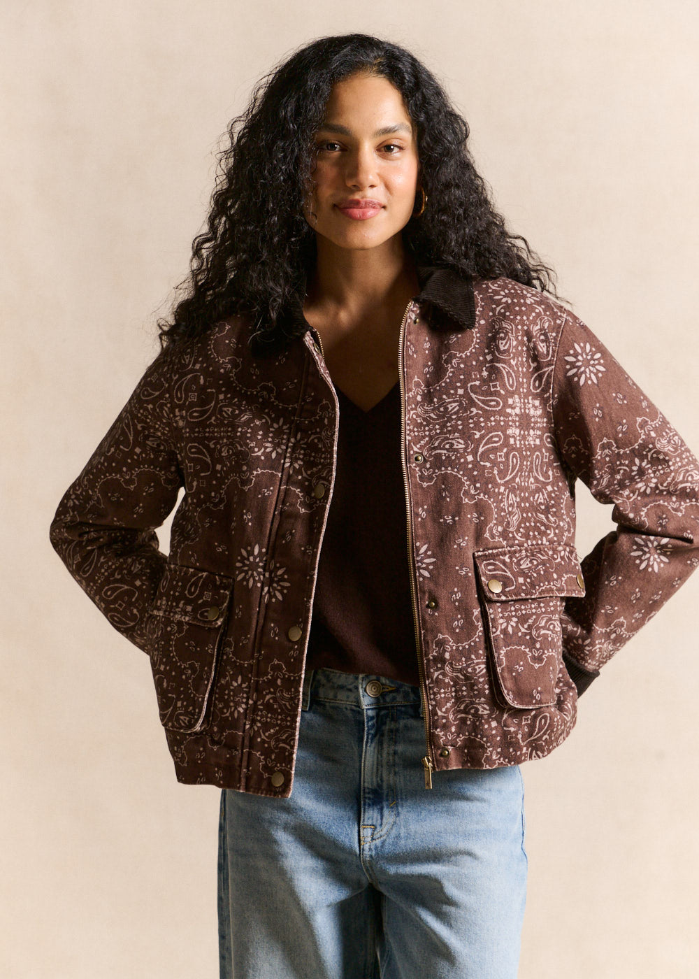 Cotton jacket with paisley print - Sud Express - 1 - Sud Express