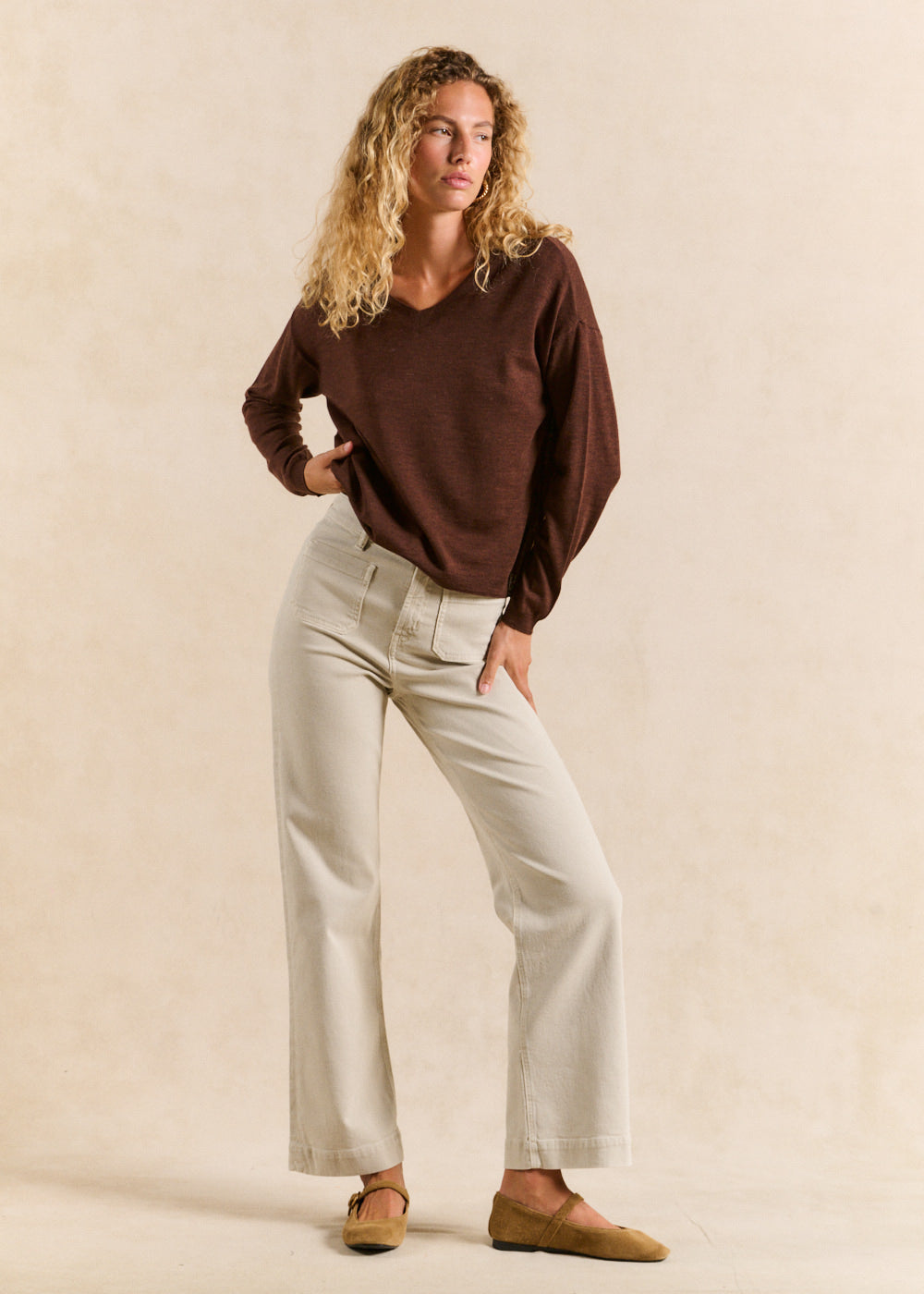 STACY High-waisted cotton trousers - 1 - Sud Express - Sud Express