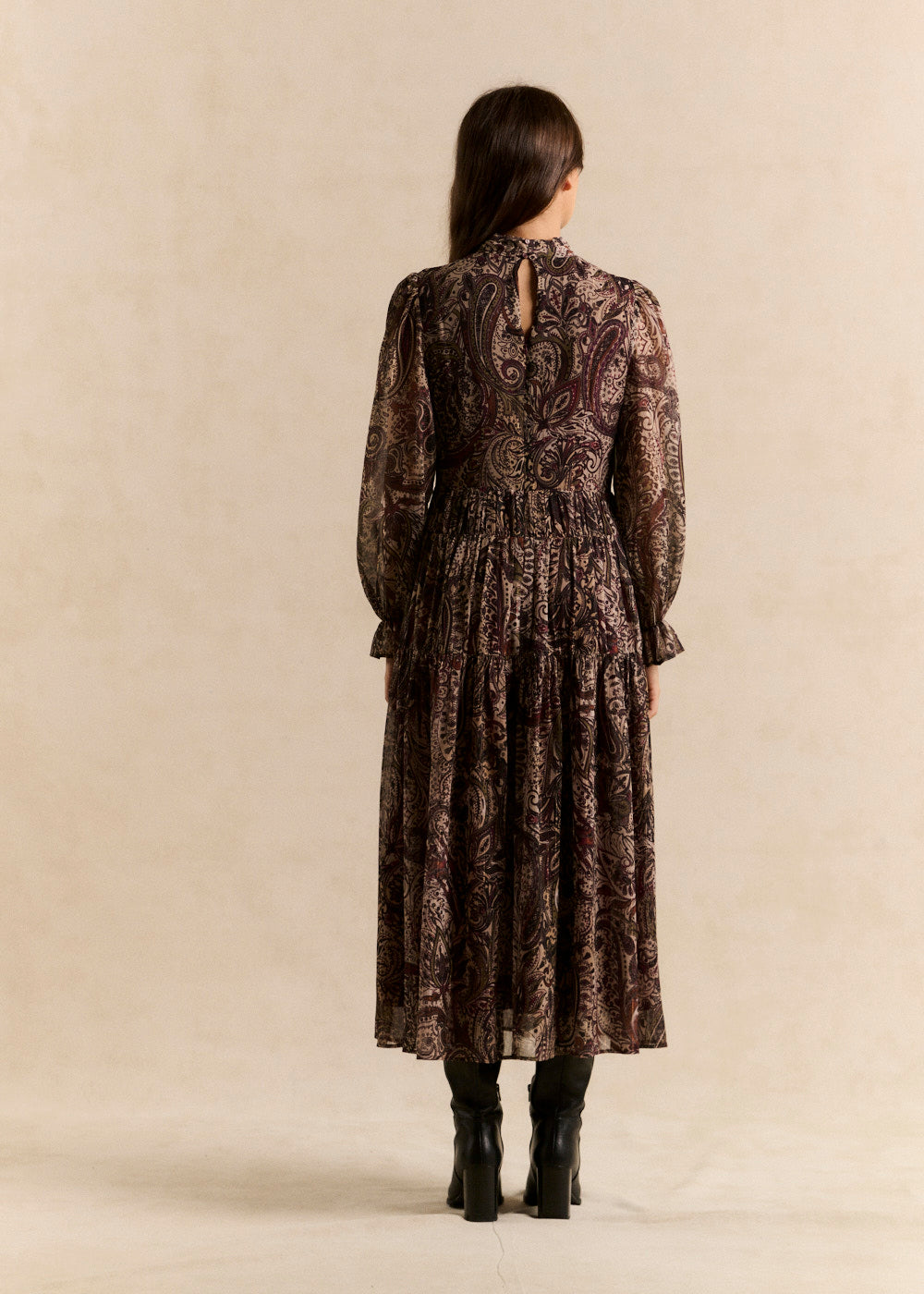 Long printed ruffle dress - Sud Express - 3 - Sud Express