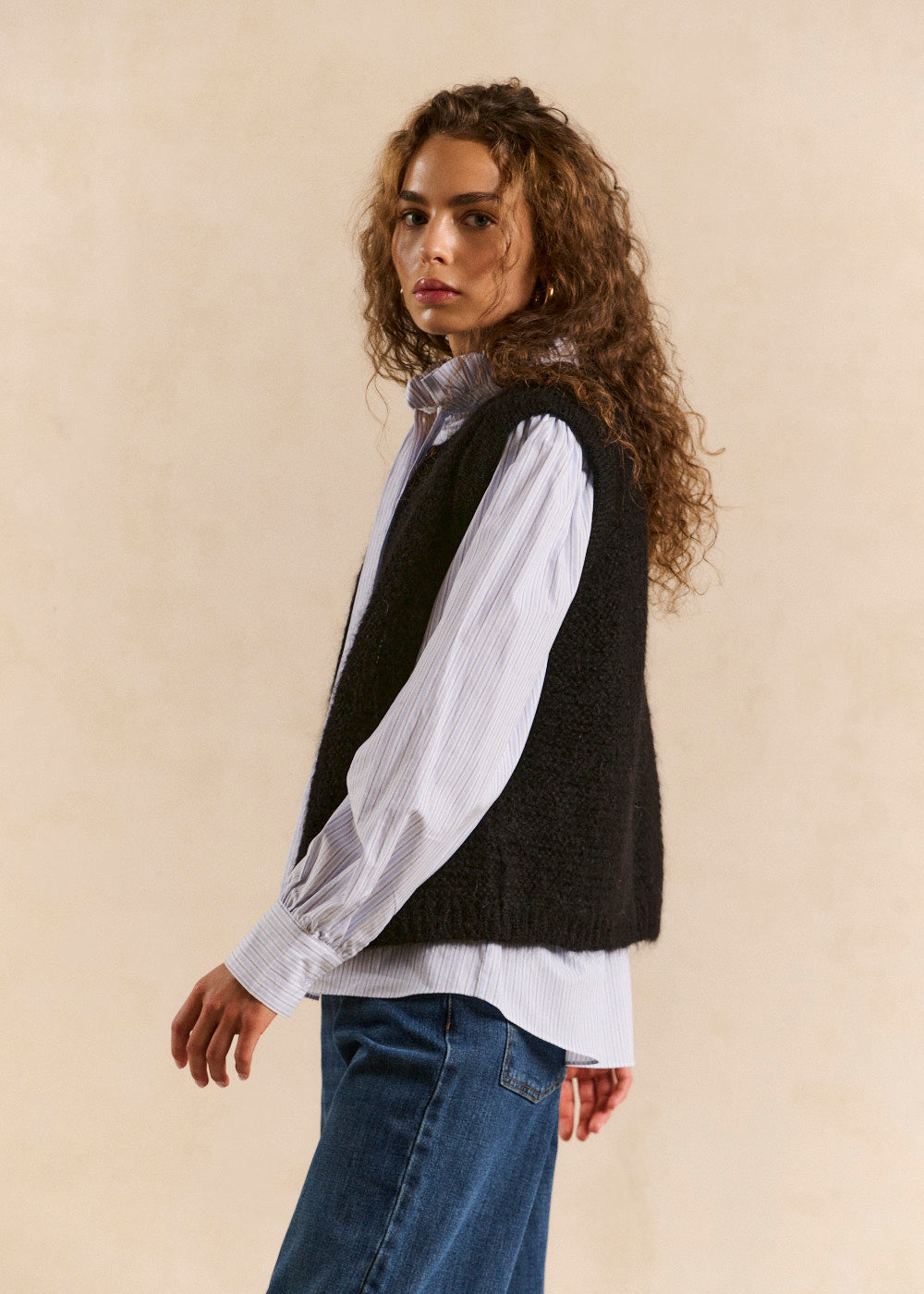 Cardigan sleeveless shorts in mohair - Sud Express - 4 - Sud Express