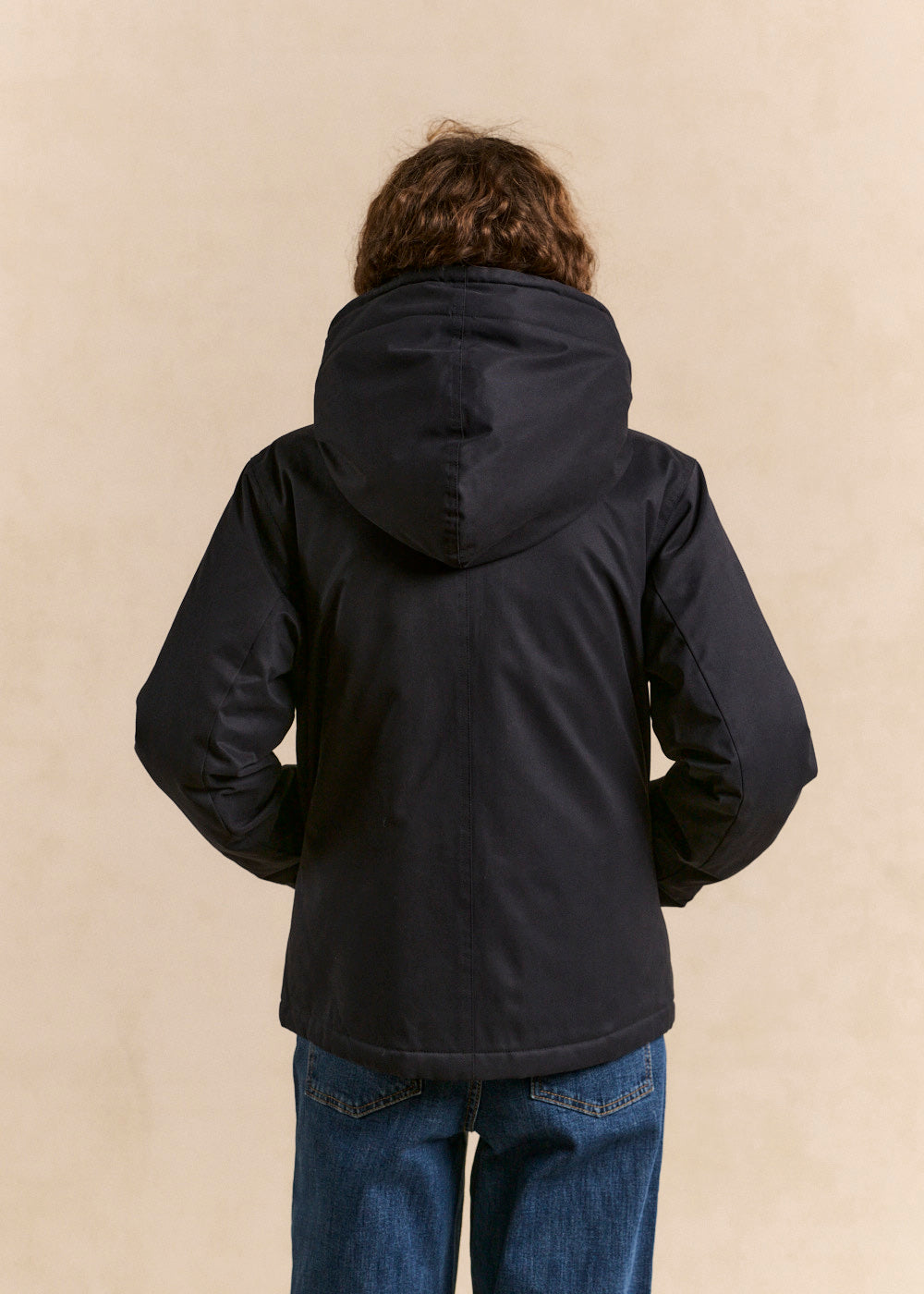 Short water-repellent jacket lined with faux fur and hood - Sud Express - 3 - Sud Express