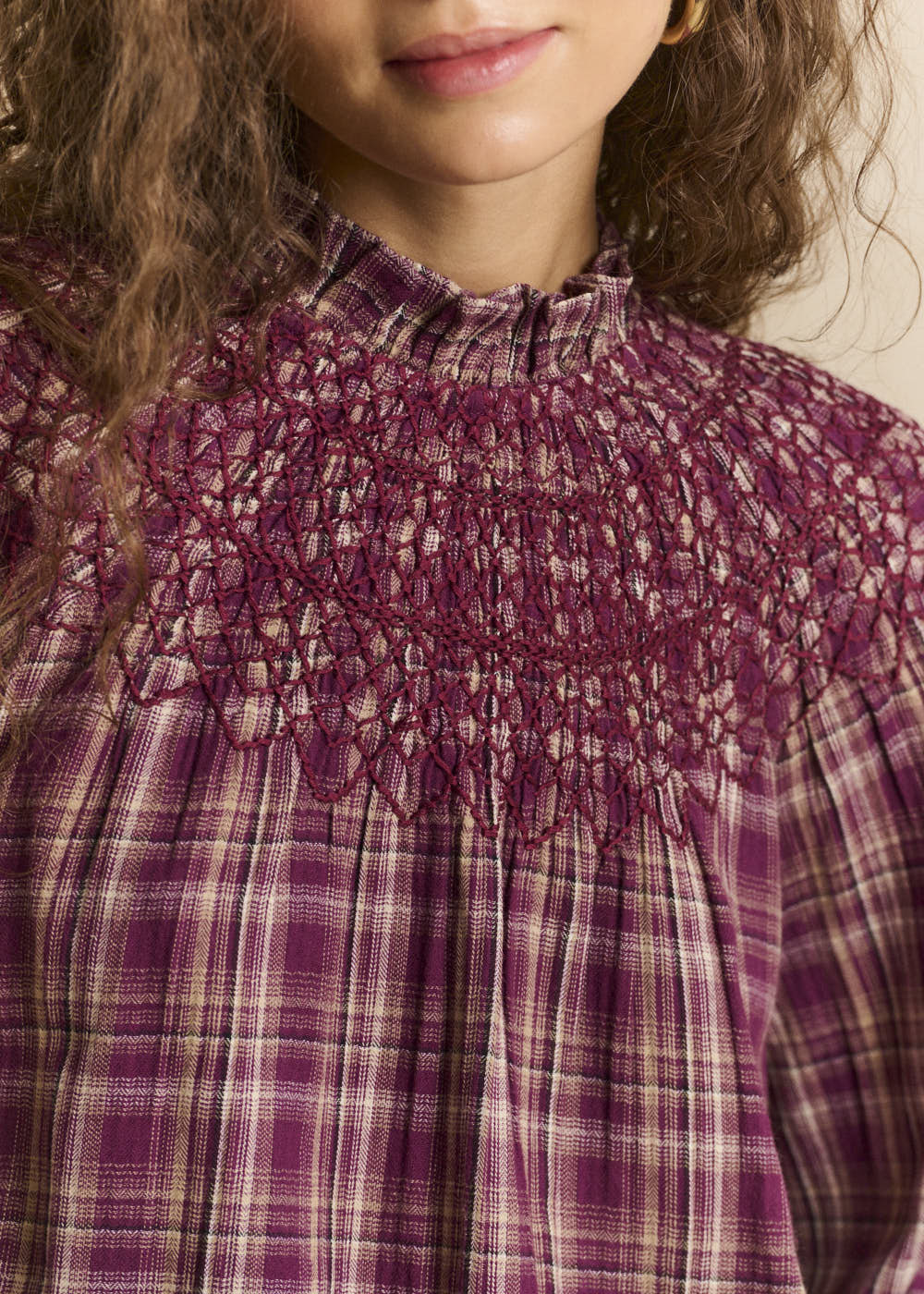 TIRIS Smocked checked blouse - 2 - Sud Express - Sud Express