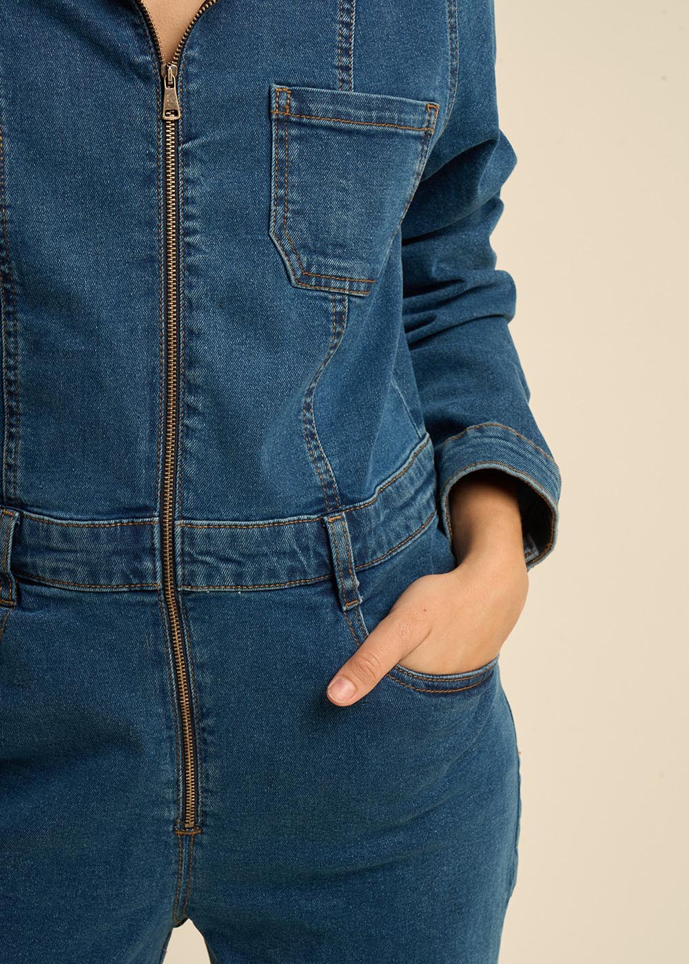 Denim trouser jumpsuit - Sud Express - 4 - Sud Express
