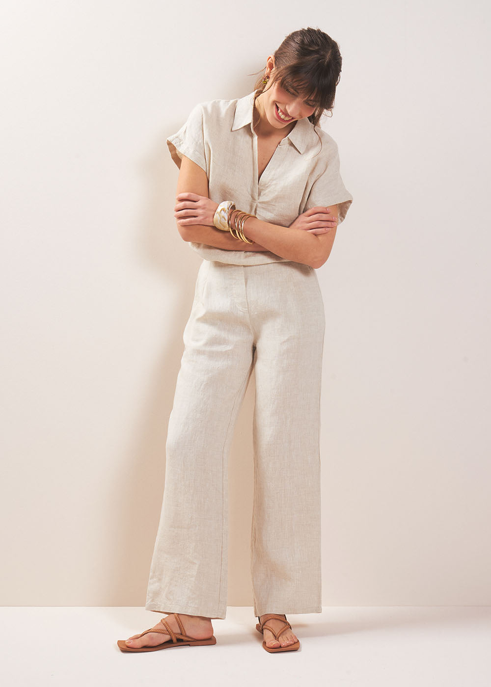 Straight-leg linen pants - Sud Express - 5 - Sud Express