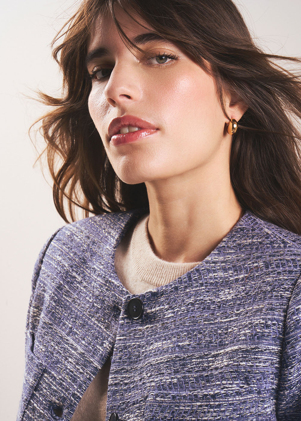 Short tweed jacket with patch pockets - Sud Express - 2 - Sud Express