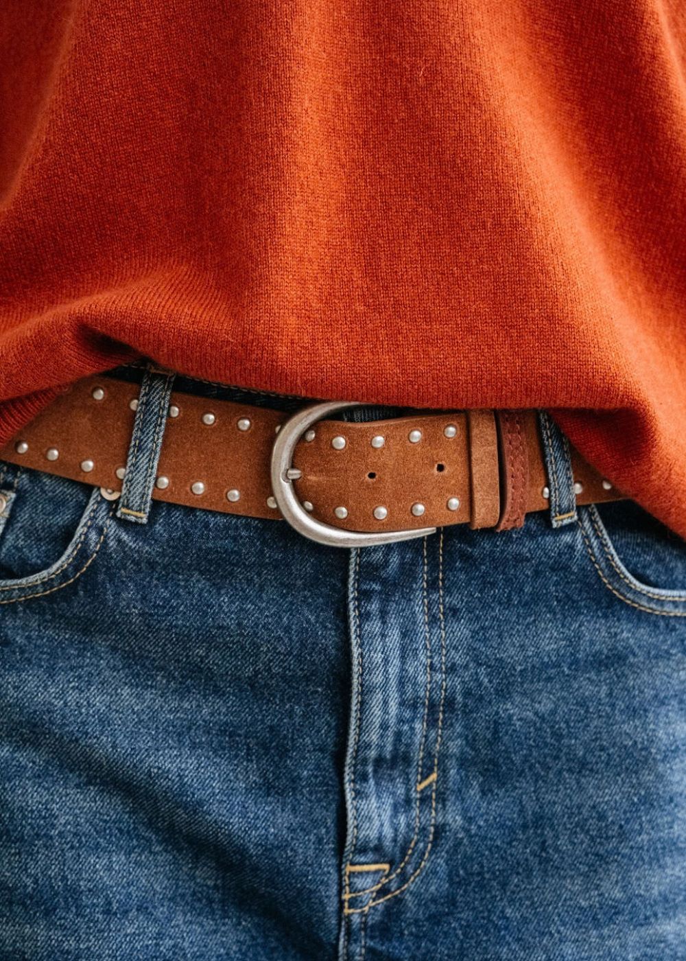 CHANTAL Studded leather belt - 2 - Sud Express - Sud Express