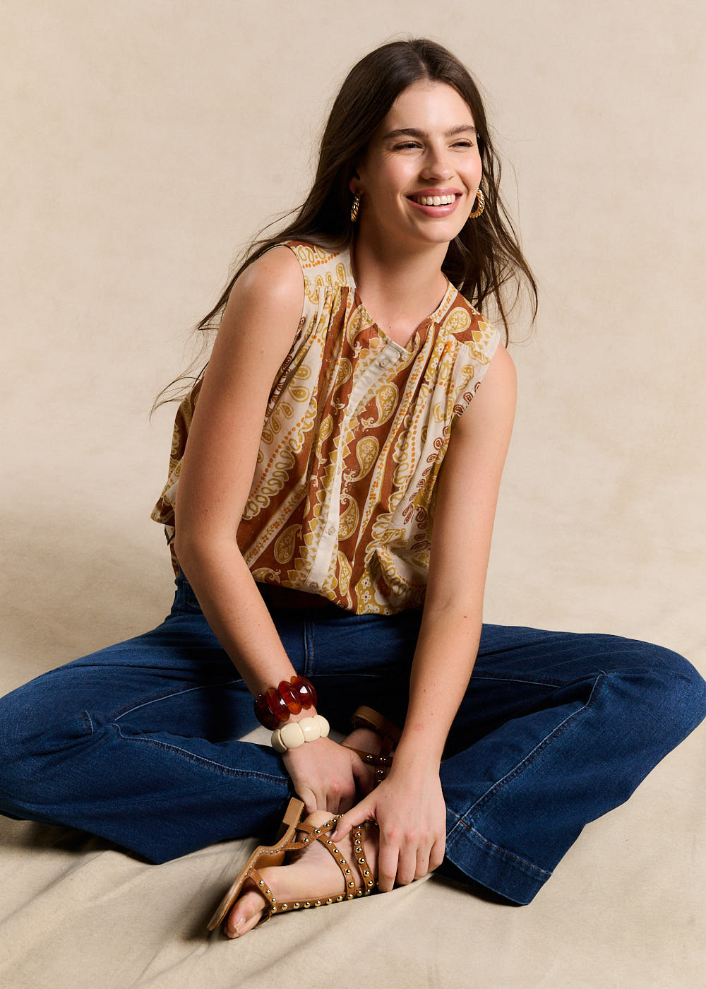 Placed-print blouse - Sud Express - 1 - Sud Express