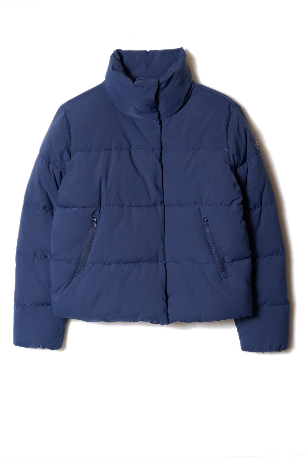 Short iridescent puffer jacket with a high collar - Sud Express - 6 - Sud Express