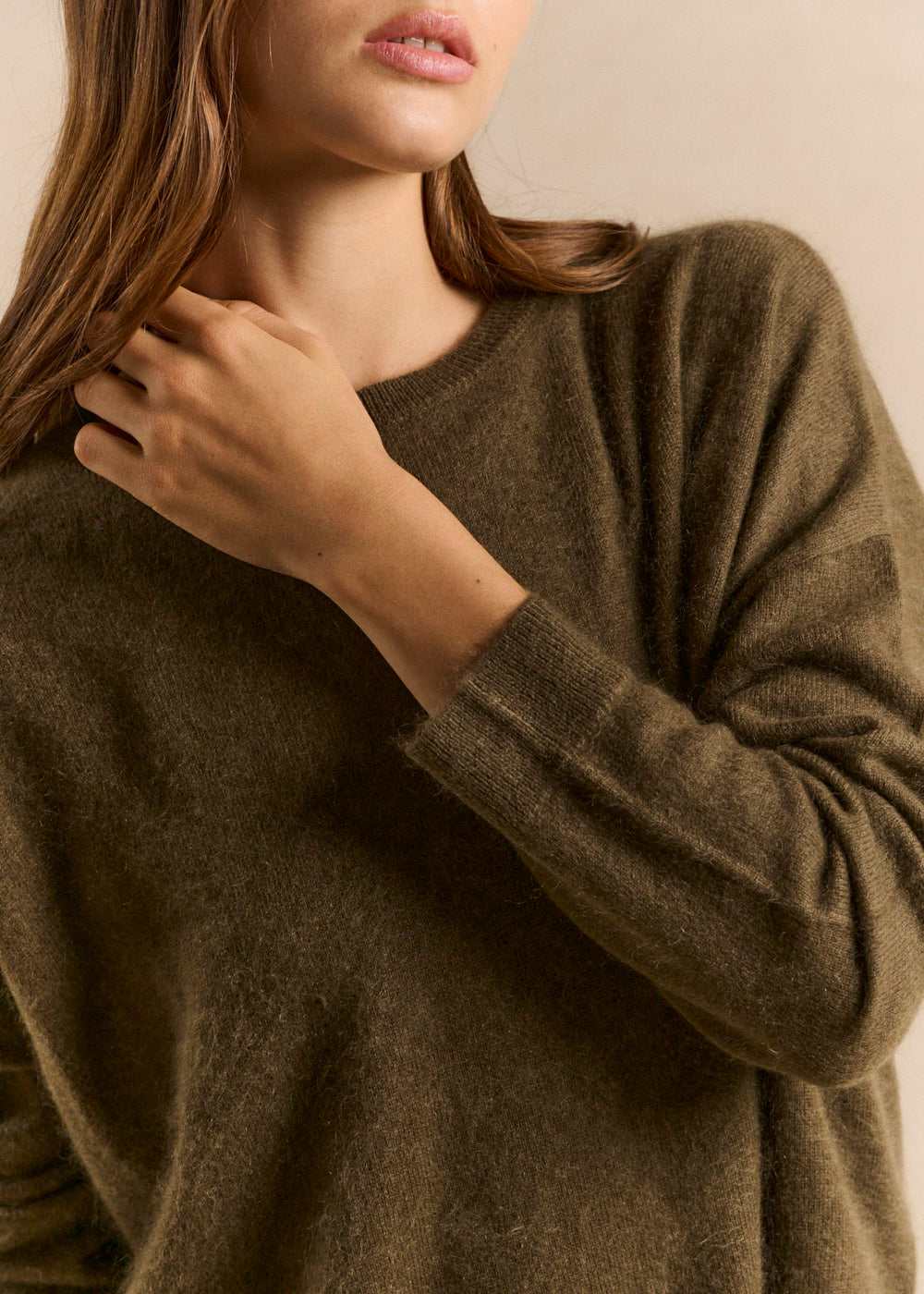 Boat neck sweater in brushed wool and cashmere - Sud Express - 2 - Sud Express