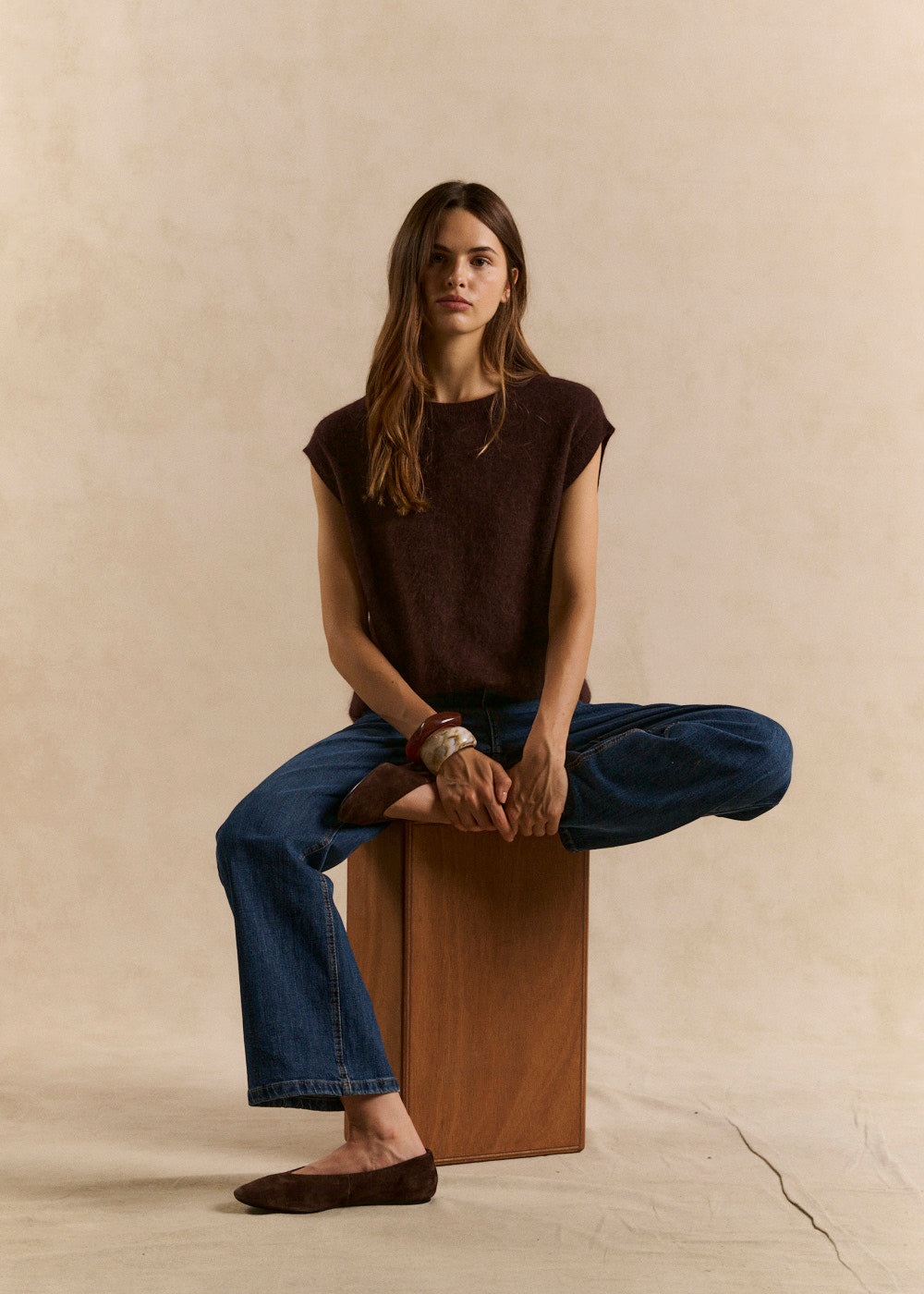 Loose sleeveless sweater in wool and cashmere - Sud Express - 4 - Sud Express