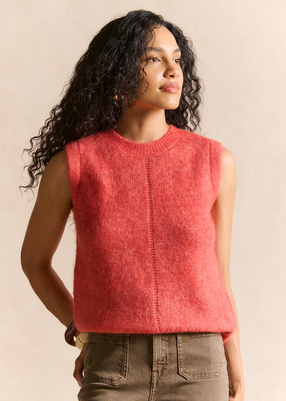 Sleeveless mohair knit vest, straight fit - Sud Express - 4 - Sud Express