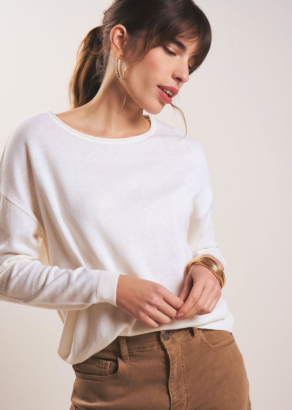 Oversized boat-neck sweater - Sud Express - 5 - Sud Express