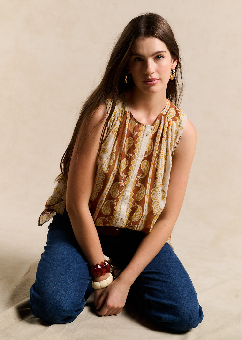 Placed-print blouse - Sud Express - 4 - Sud Express