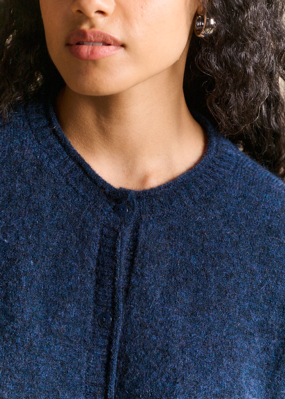 Round-neck mohair cardigan - Sud Express - 2 - Sud Express