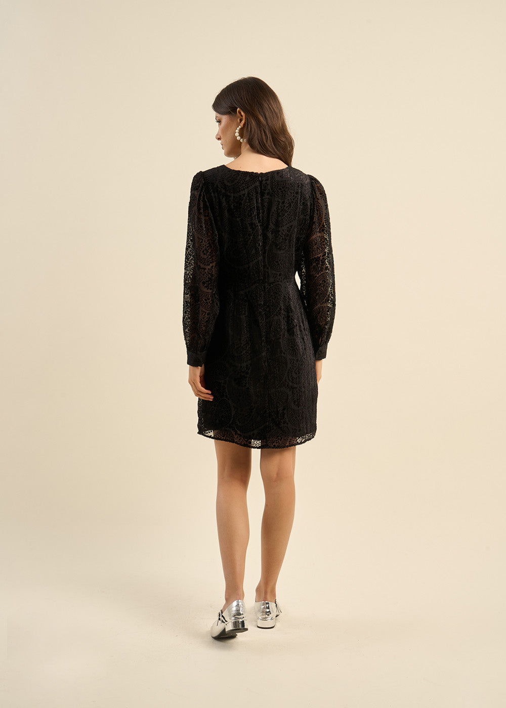 Round-neck velvet dress - Sud Express - 3 - Sud Express