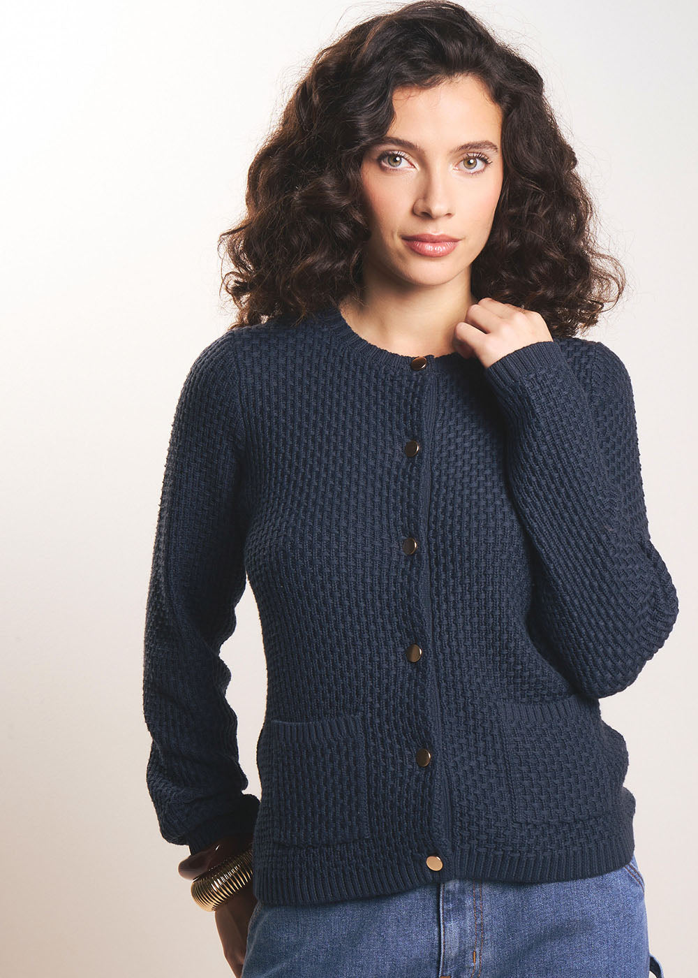 Short-cut waistcoat with patch pockets - Sud Express - 4 - Sud Express