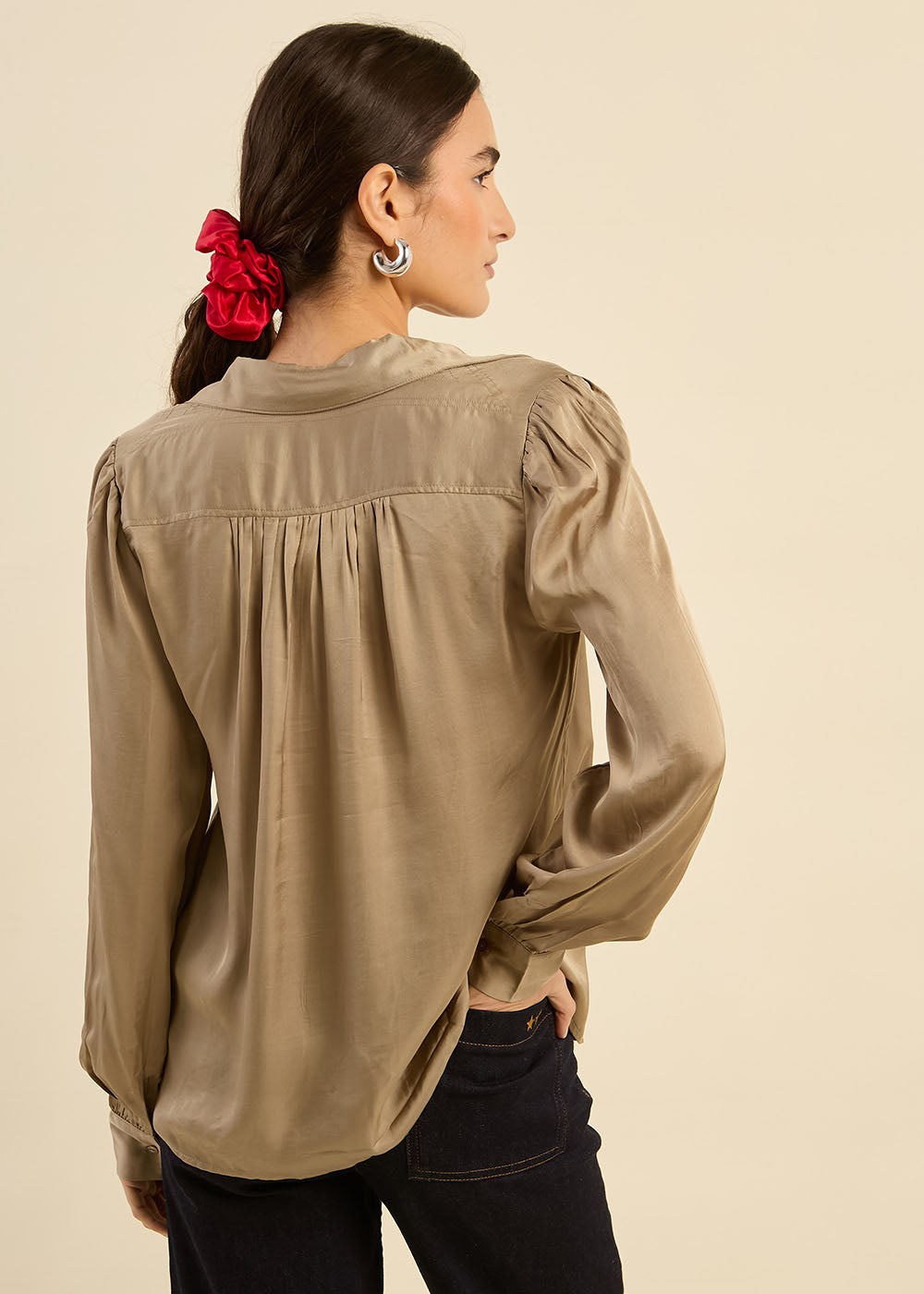 V-neck flowing blouse - Sud Express - 3 - Sud Express