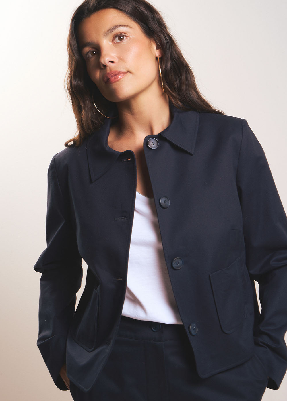 Short boxy cotton jacket - Sud Express - 5 - Sud Express