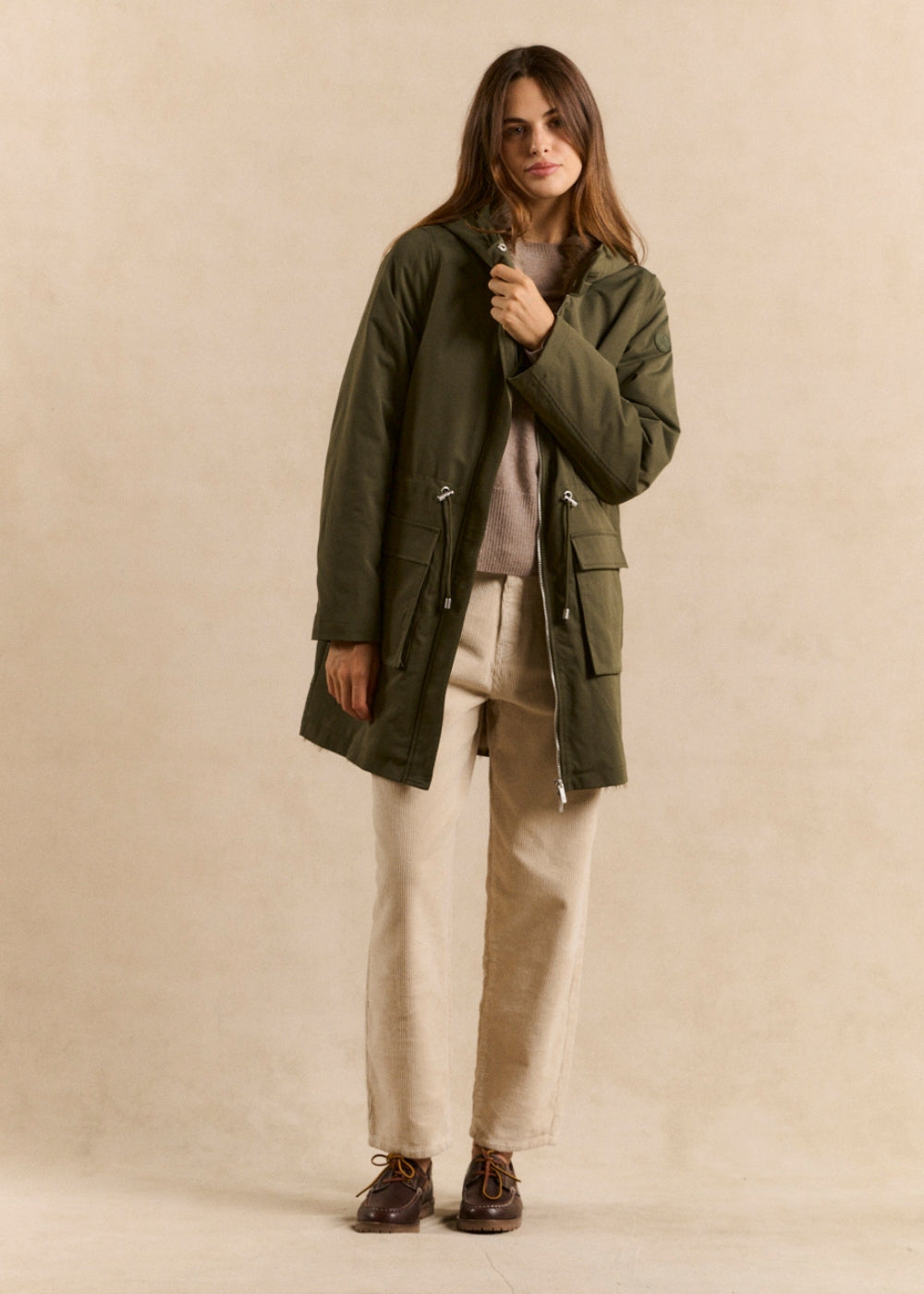 VERONIKA Long water-repellent parka with faux-fur lining - 1 - Sud Express - Sud Express