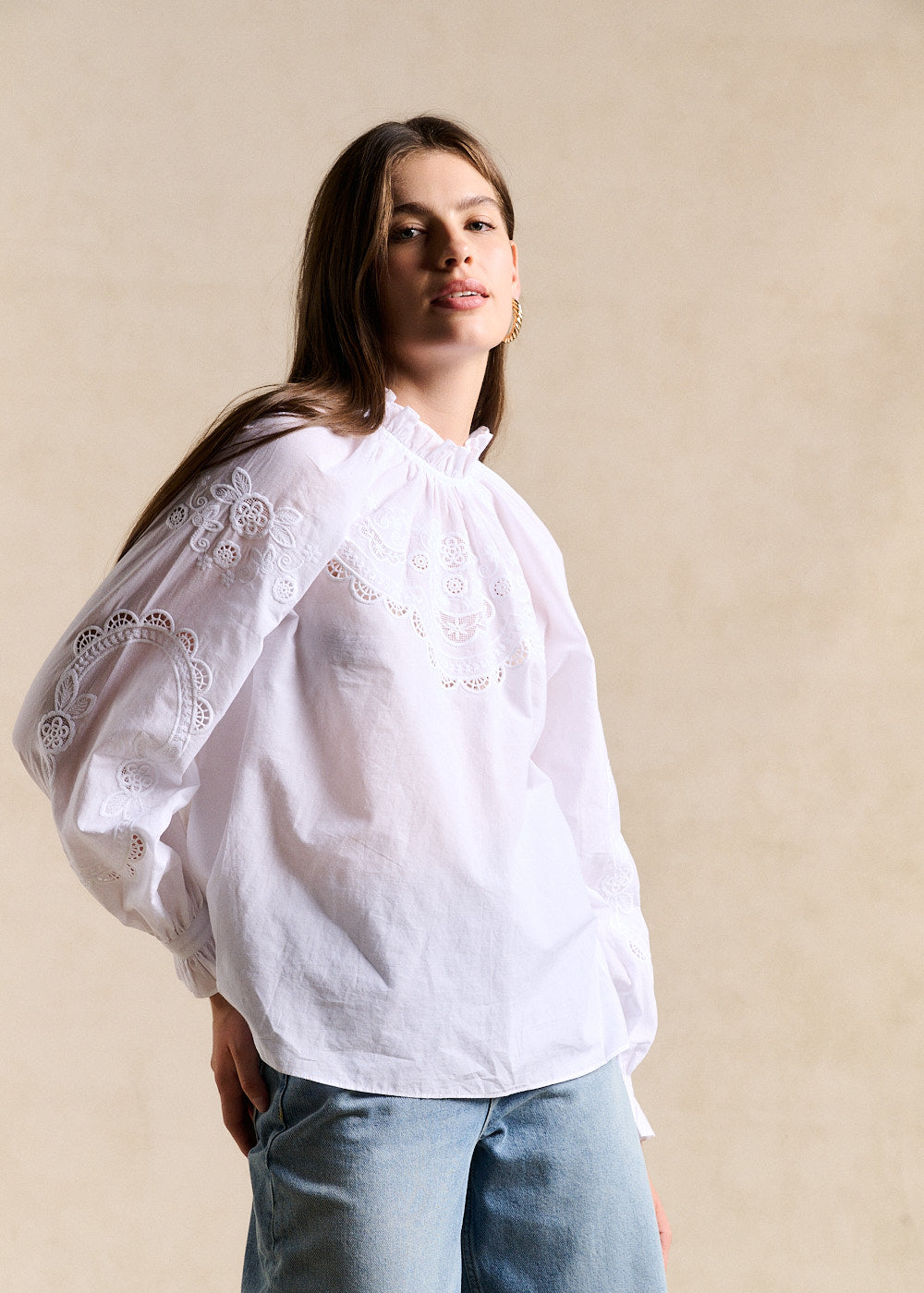 Embroidered cotton shirt - Sud Express - 5 - Sud Express
